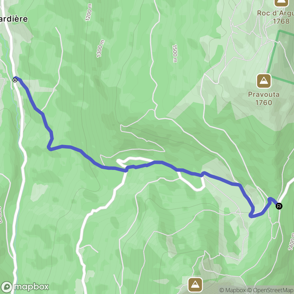 Saint-Pierre-de-Chartreuse : carte du parcours de randonnée - France