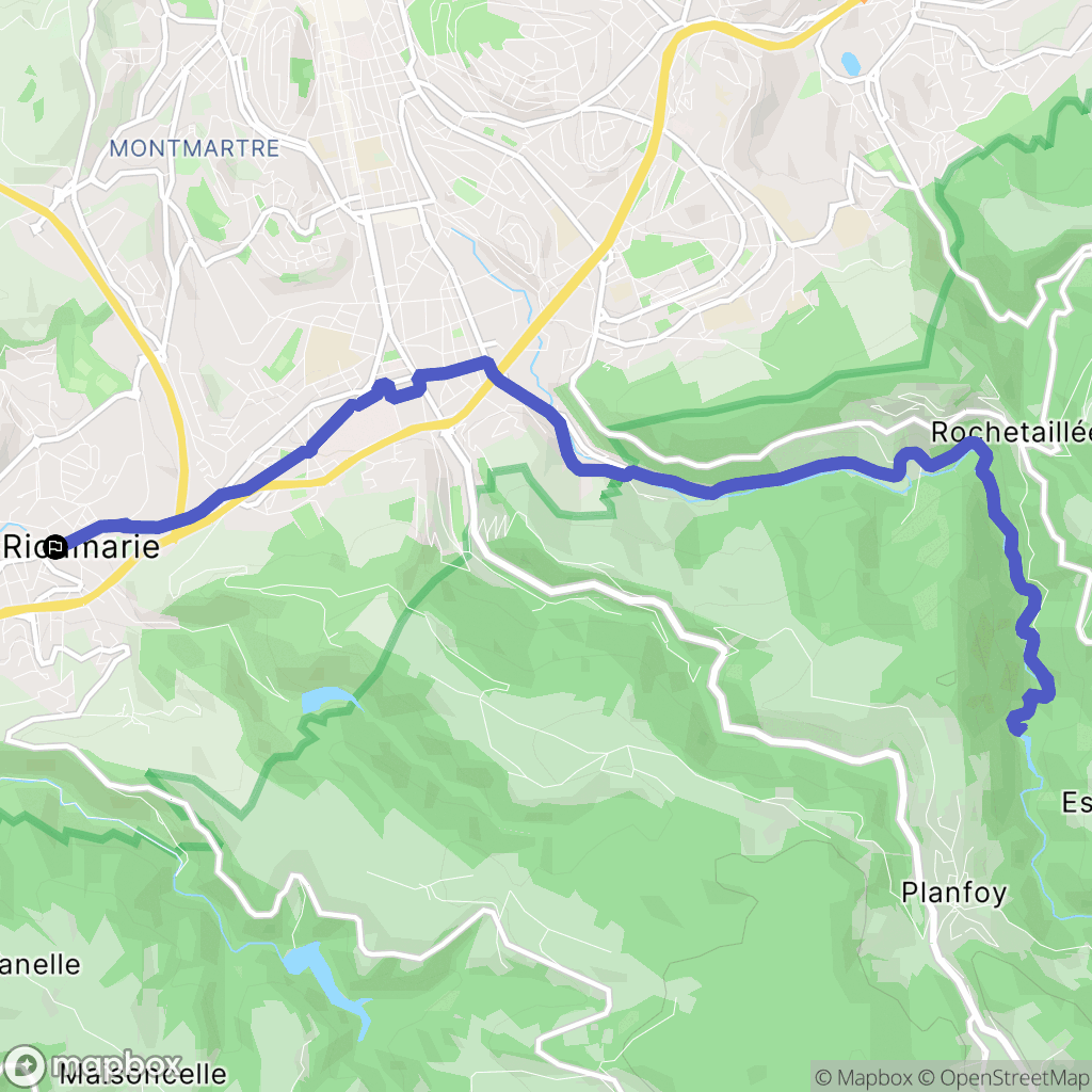 La Ricamarie : carte du parcours de randonnée - France