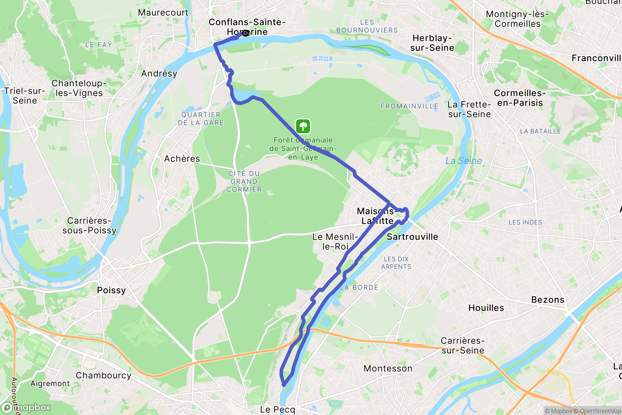 Conflans-Sainte-Honorine : carte du parcours de randonnée - France