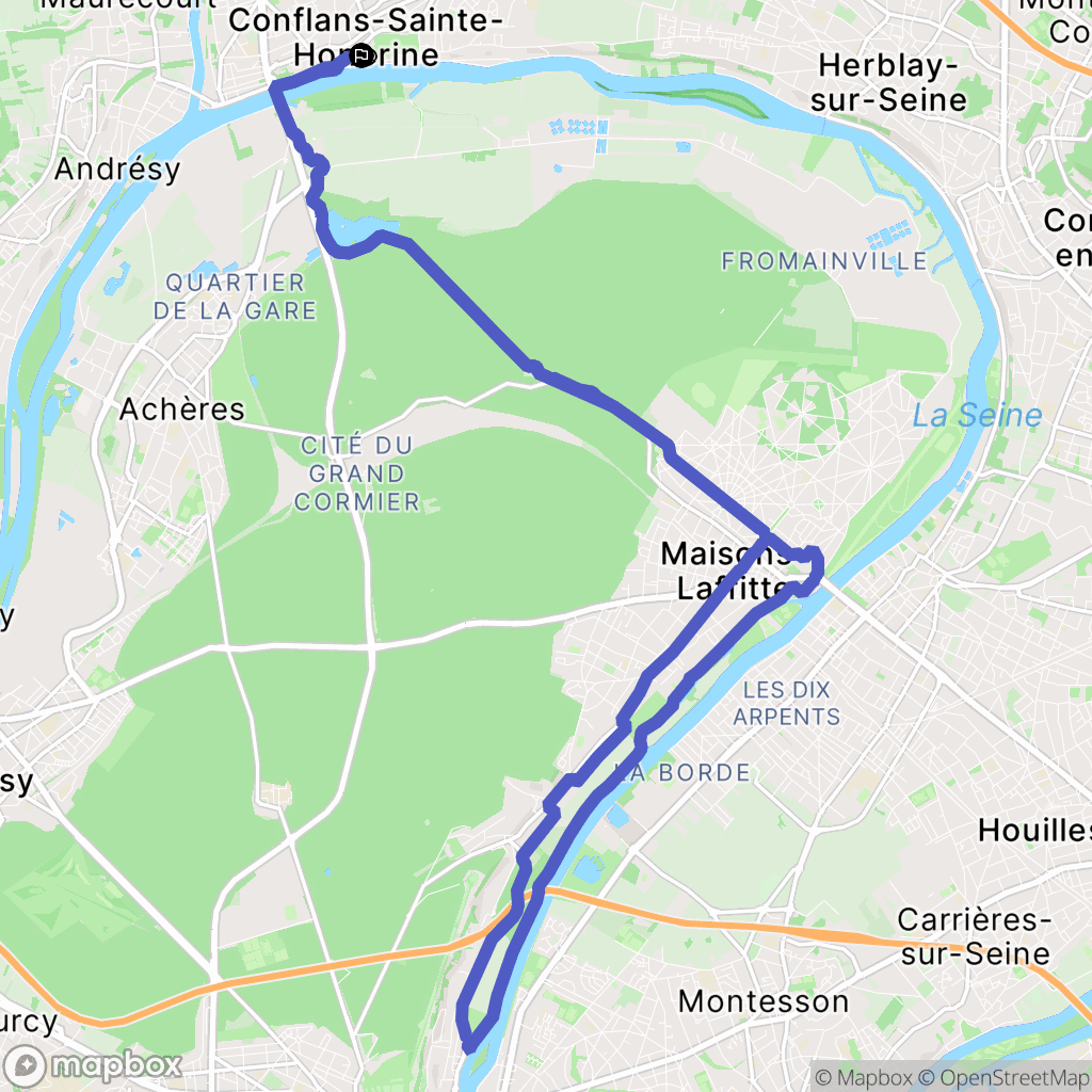 Conflans-Sainte-Honorine : carte du parcours de randonnée - France