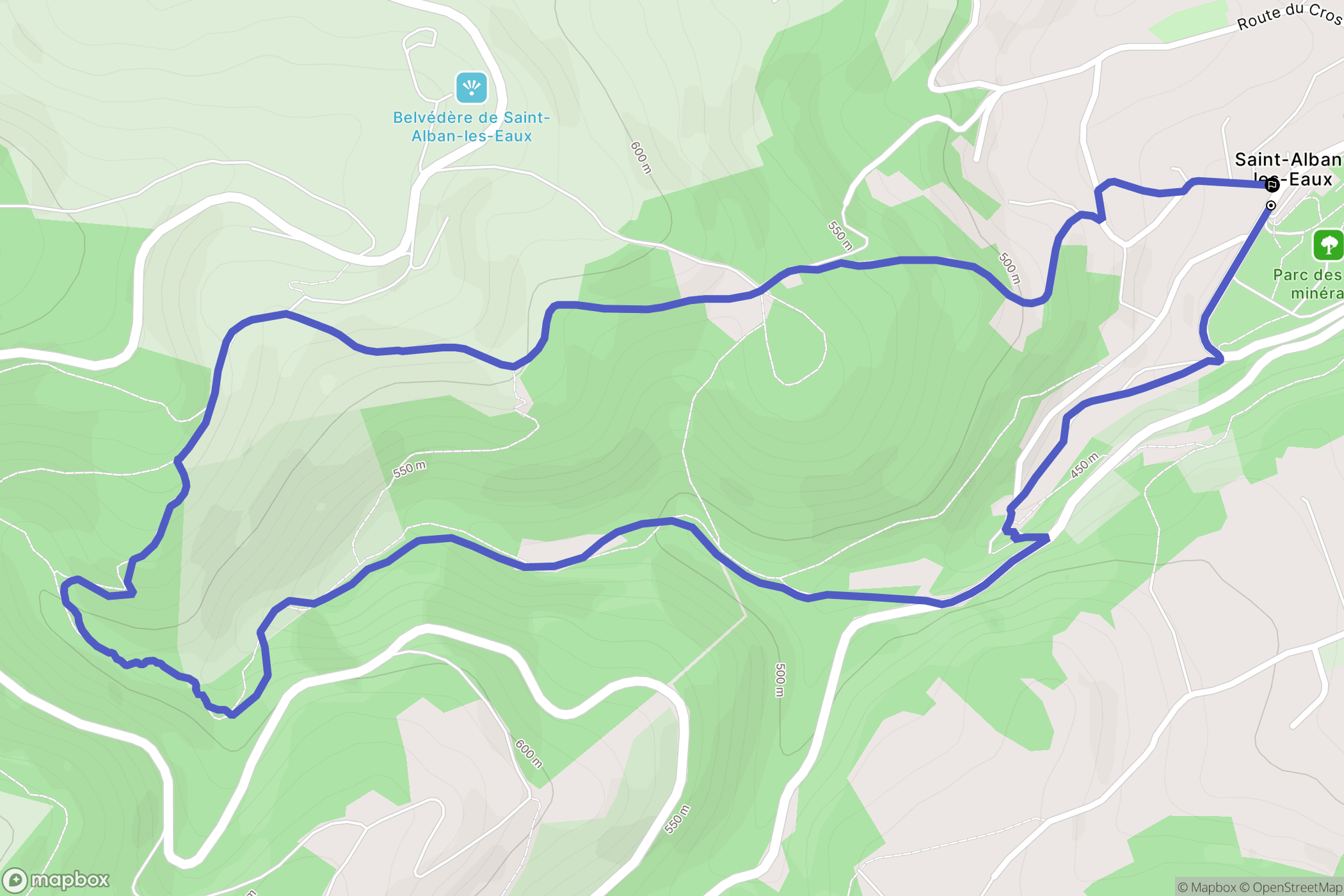 Saint-Alban-les-Eaux: routekaart voor buitenactiviteiten - France