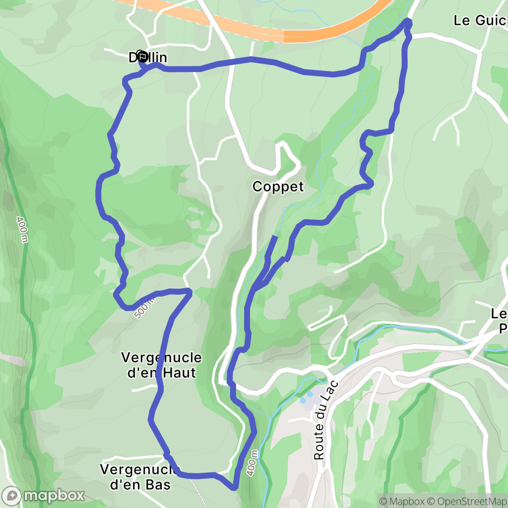 Dullin : carte du parcours de randonnée - France