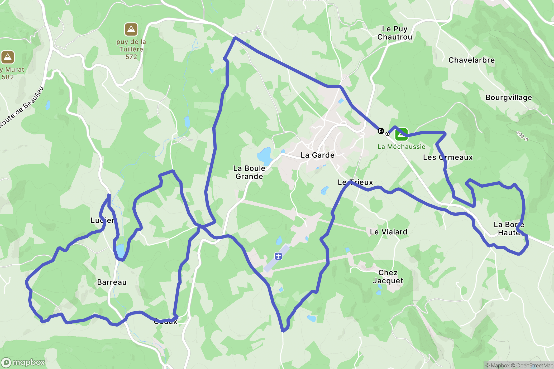 Lagarde-Marc-la-Tour : carte du parcours de randonnée - France