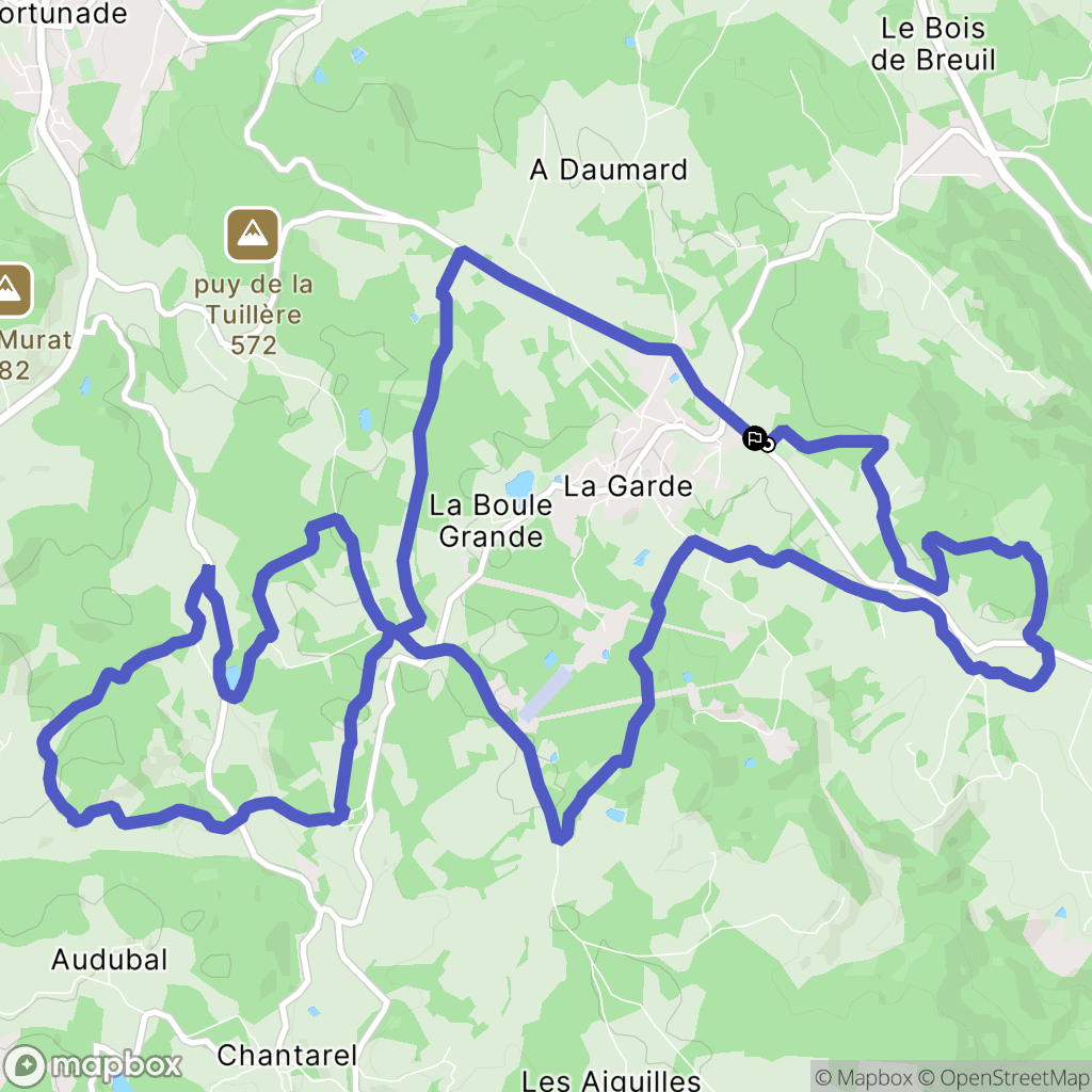 Lagarde-Marc-la-Tour : carte du parcours de randonnée - France