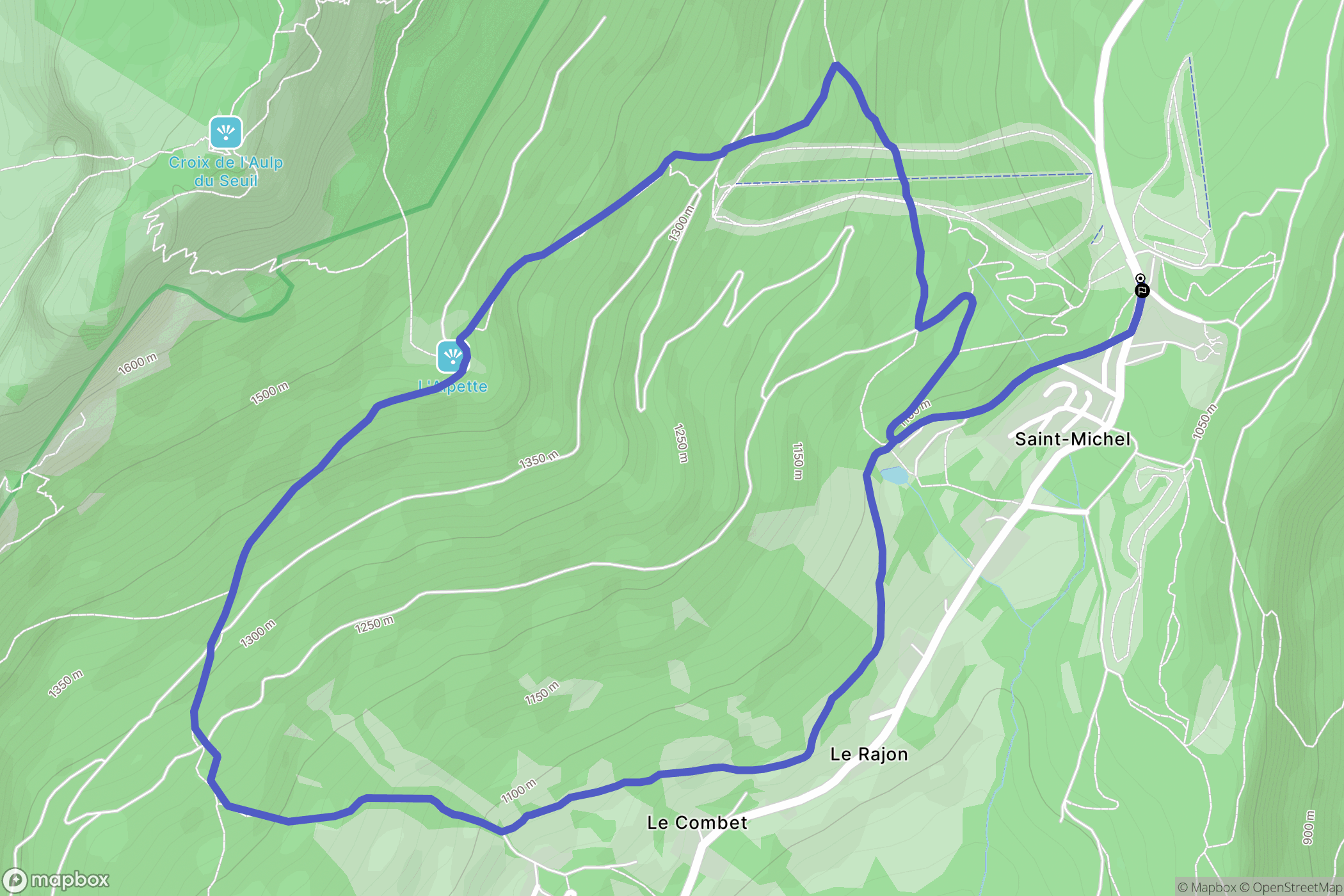 Saint Bernard du Touvet : carte du parcours de randonnée - France