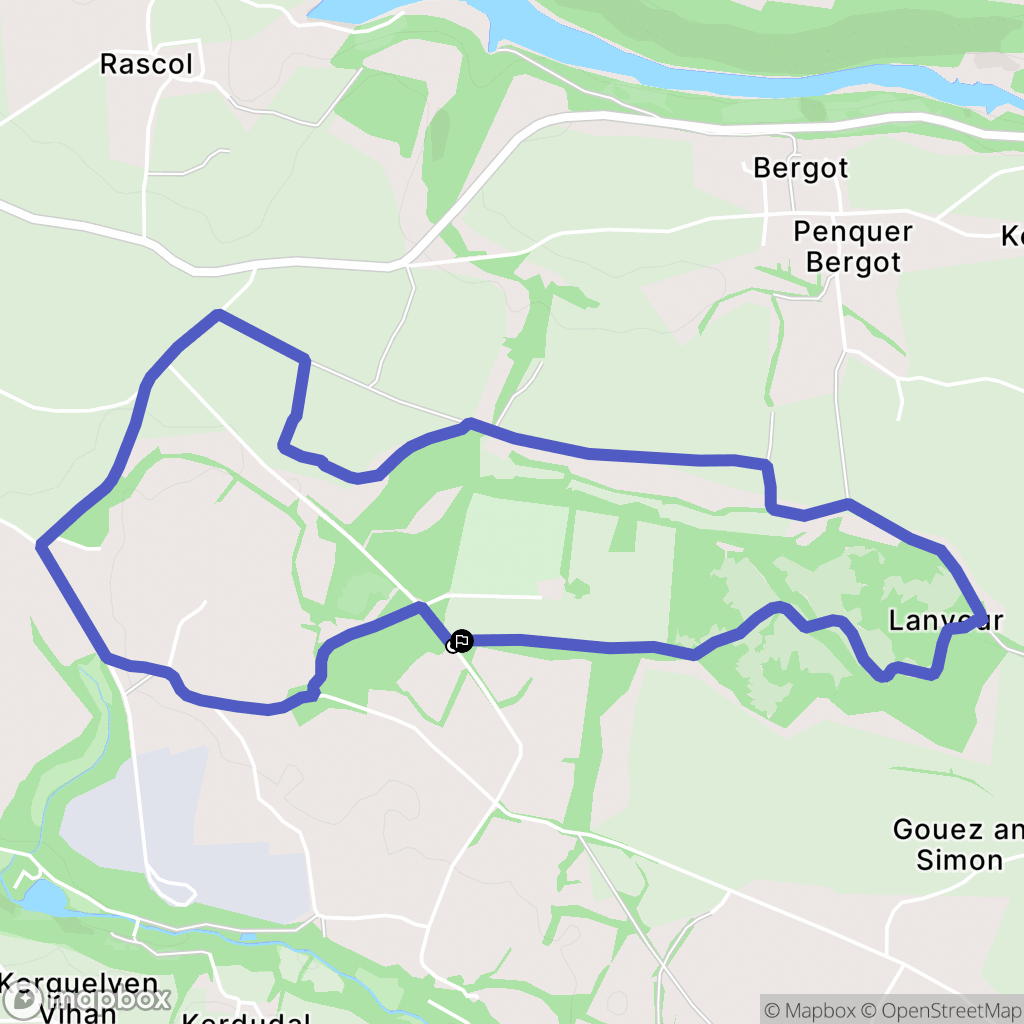 Lannilis : carte du parcours de randonnée - France