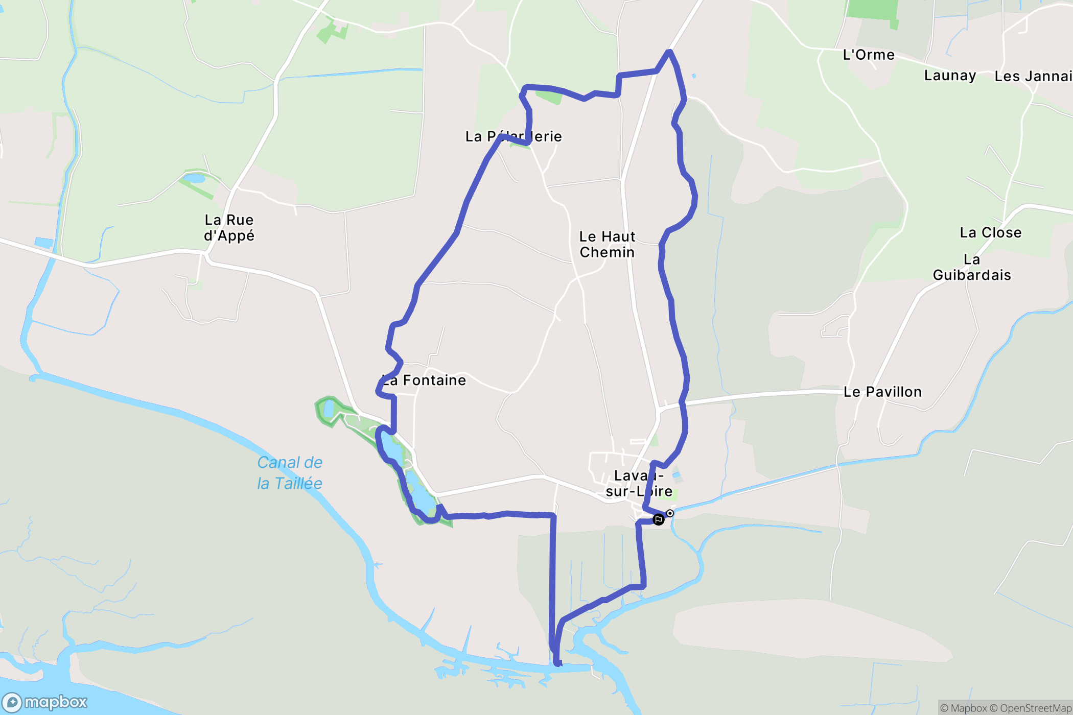 Lavau-sur-Loire : carte du parcours de randonnée - France