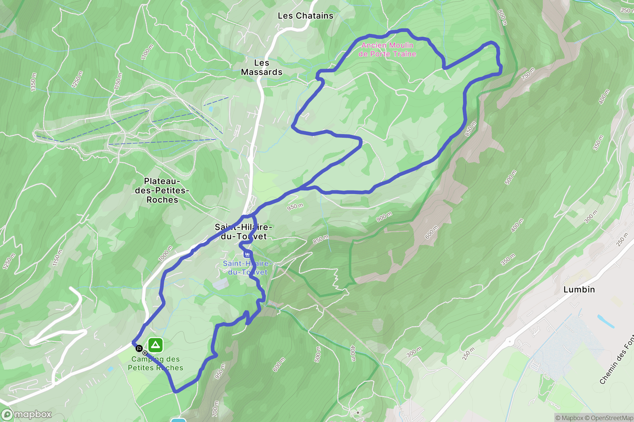 Plateau-des-Petites-Roches : carte du parcours de randonnée - France