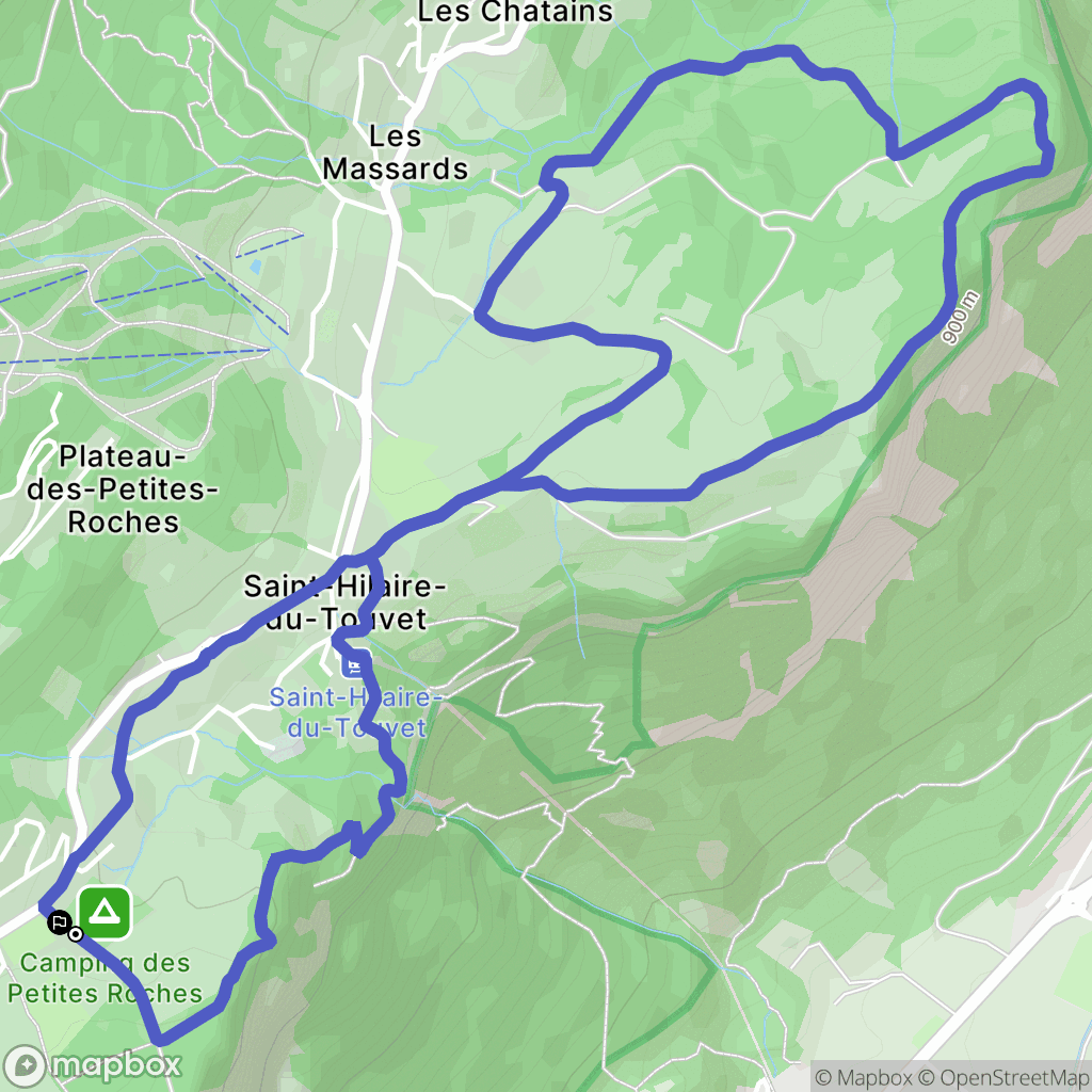 Plateau-des-Petites-Roches : carte du parcours de randonnée - France