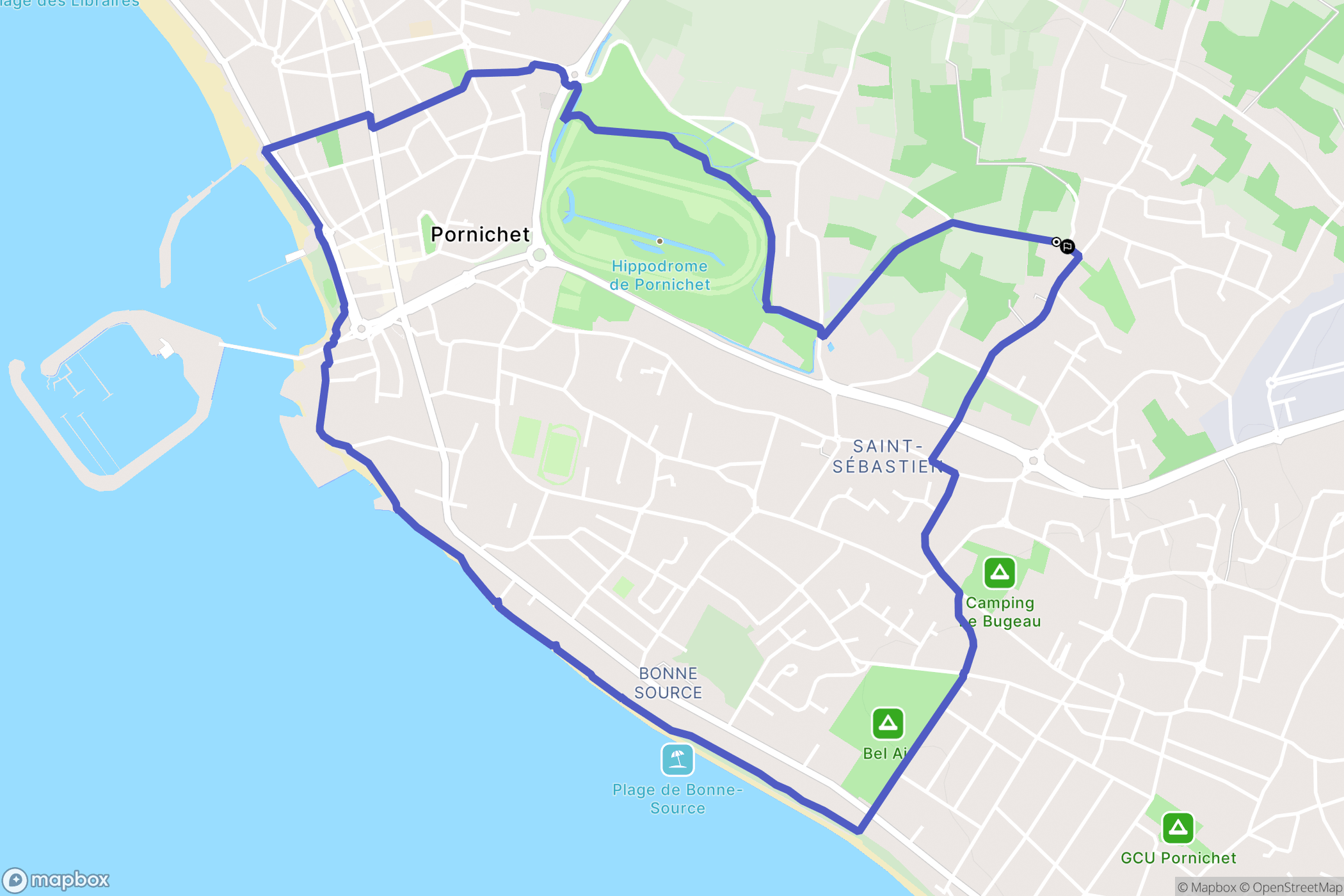 Pornichet : carte du parcours de randonnée - France