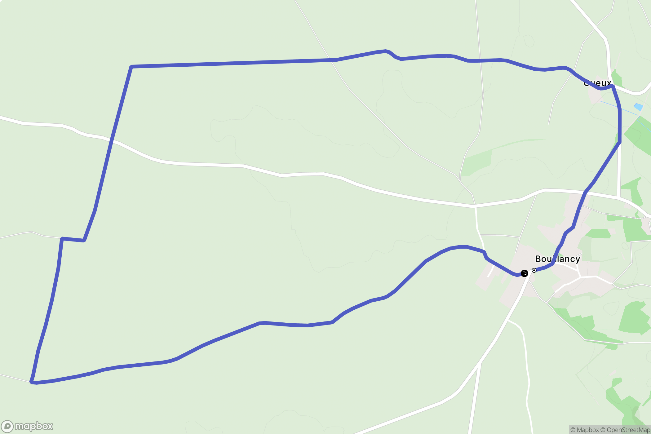 Bouillancy : carte du parcours de randonnée - France