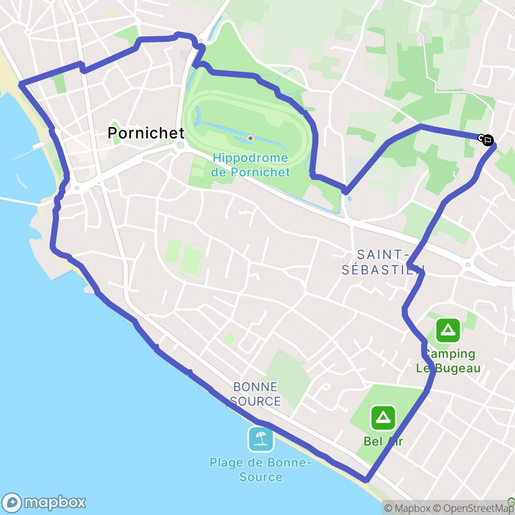 Pornichet : carte du parcours de randonnée - France
