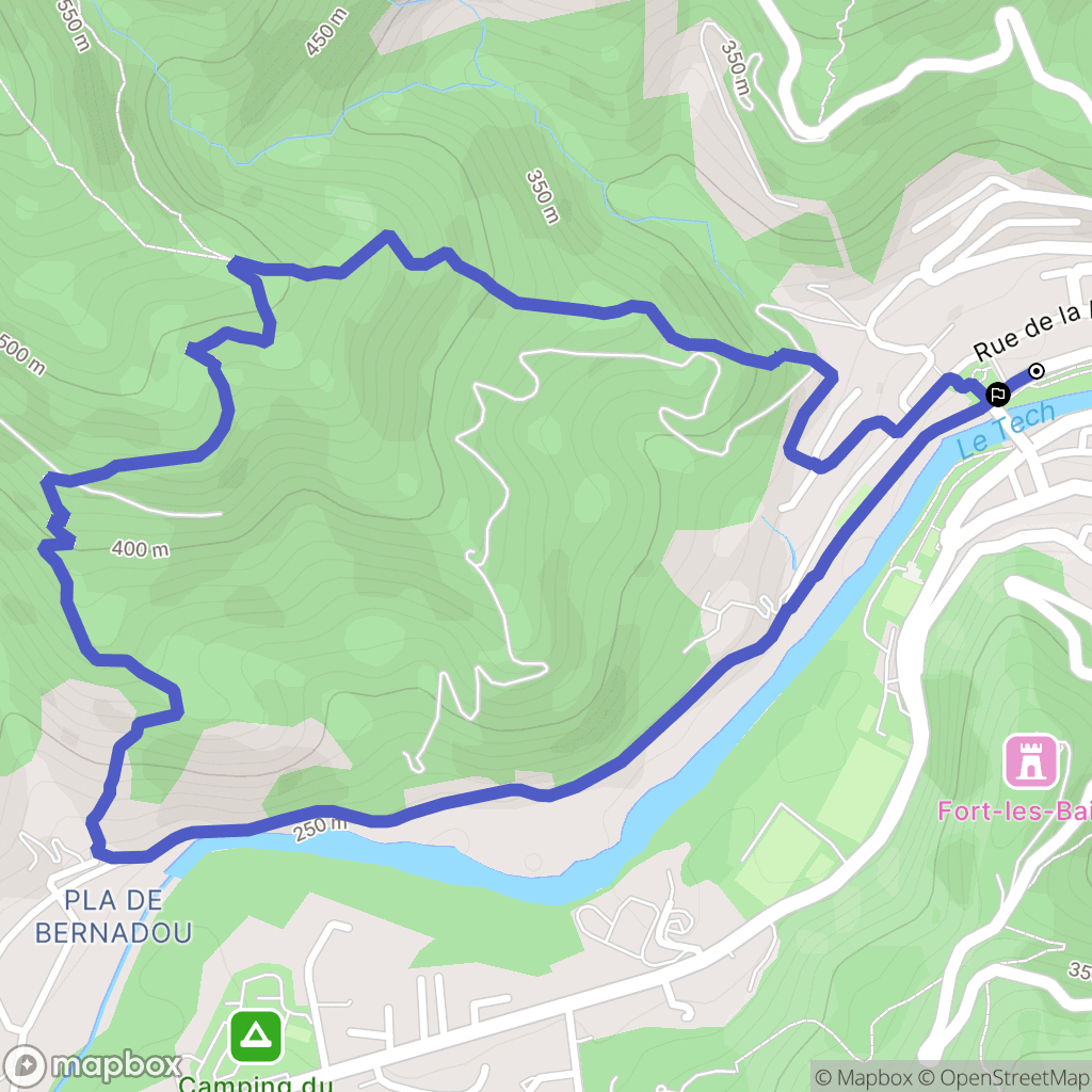 Amélie-les-Bains-Palalda : carte du parcours de randonnée - France