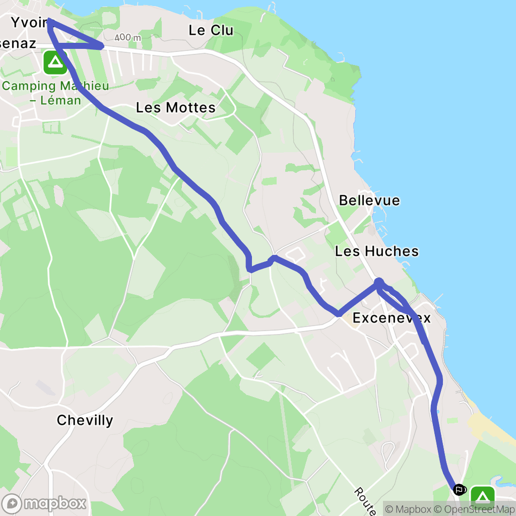 Excenevex : carte du parcours de randonnée - France