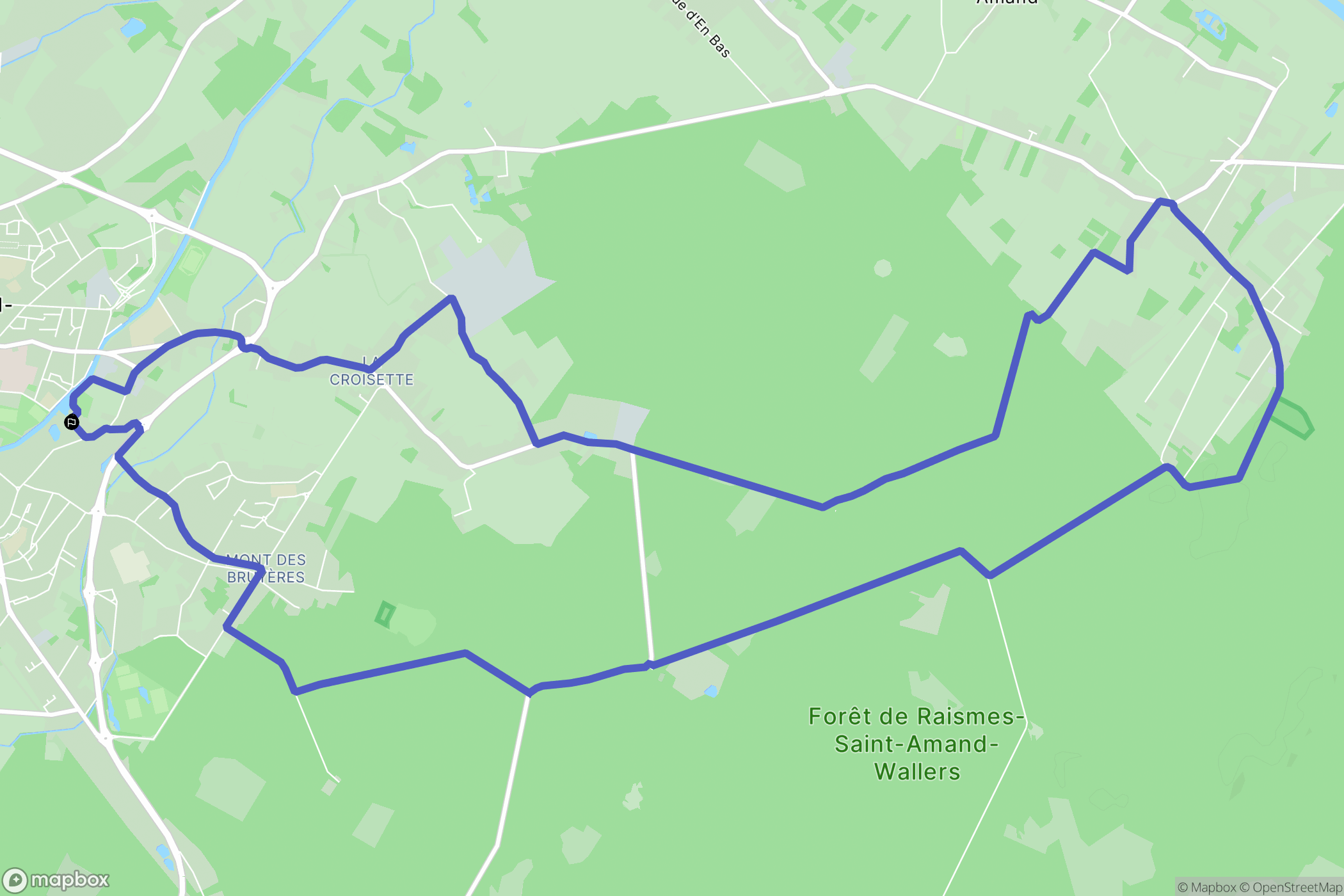 Saint-Amand-les-Eaux : carte du parcours de randonnée - France