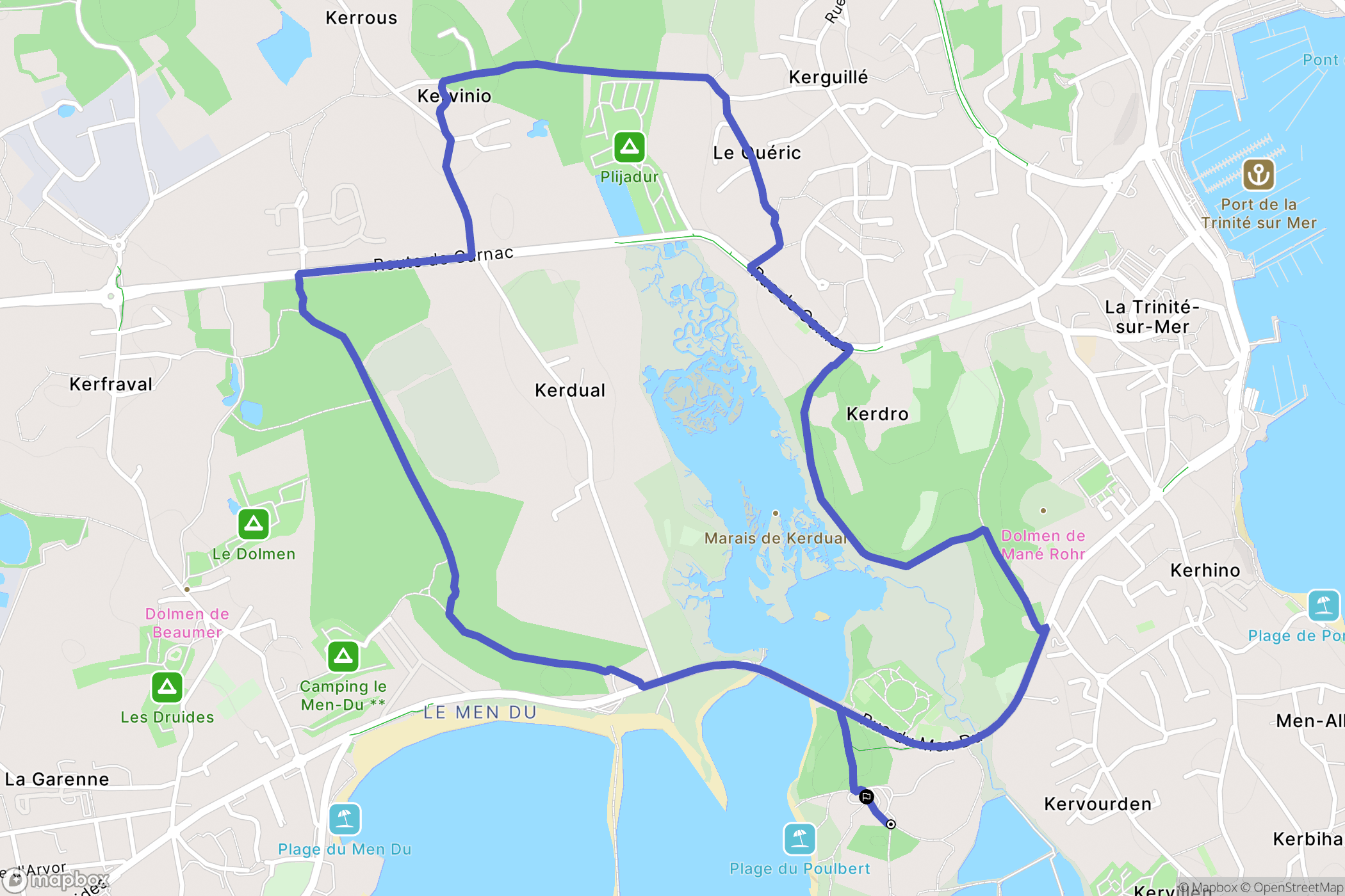 La Trinité-sur-Mer : carte du parcours de randonnée - France