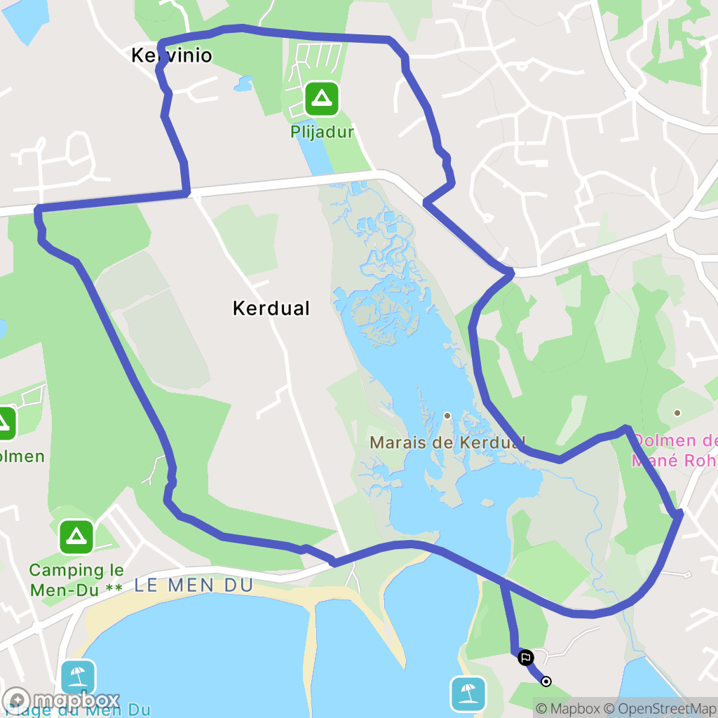 La Trinité-sur-Mer : carte du parcours de randonnée - France