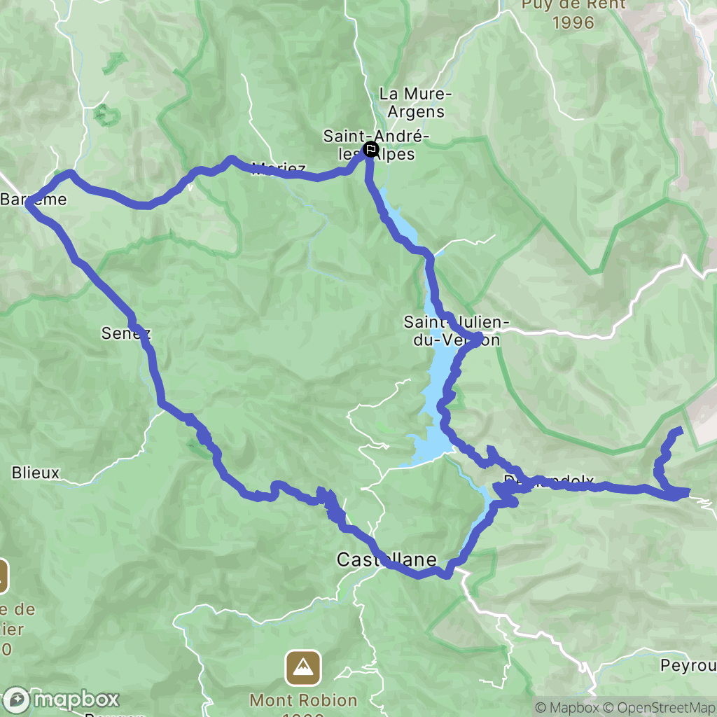 Saint-André-les-Alpes: routekaart voor buitenactiviteiten - France