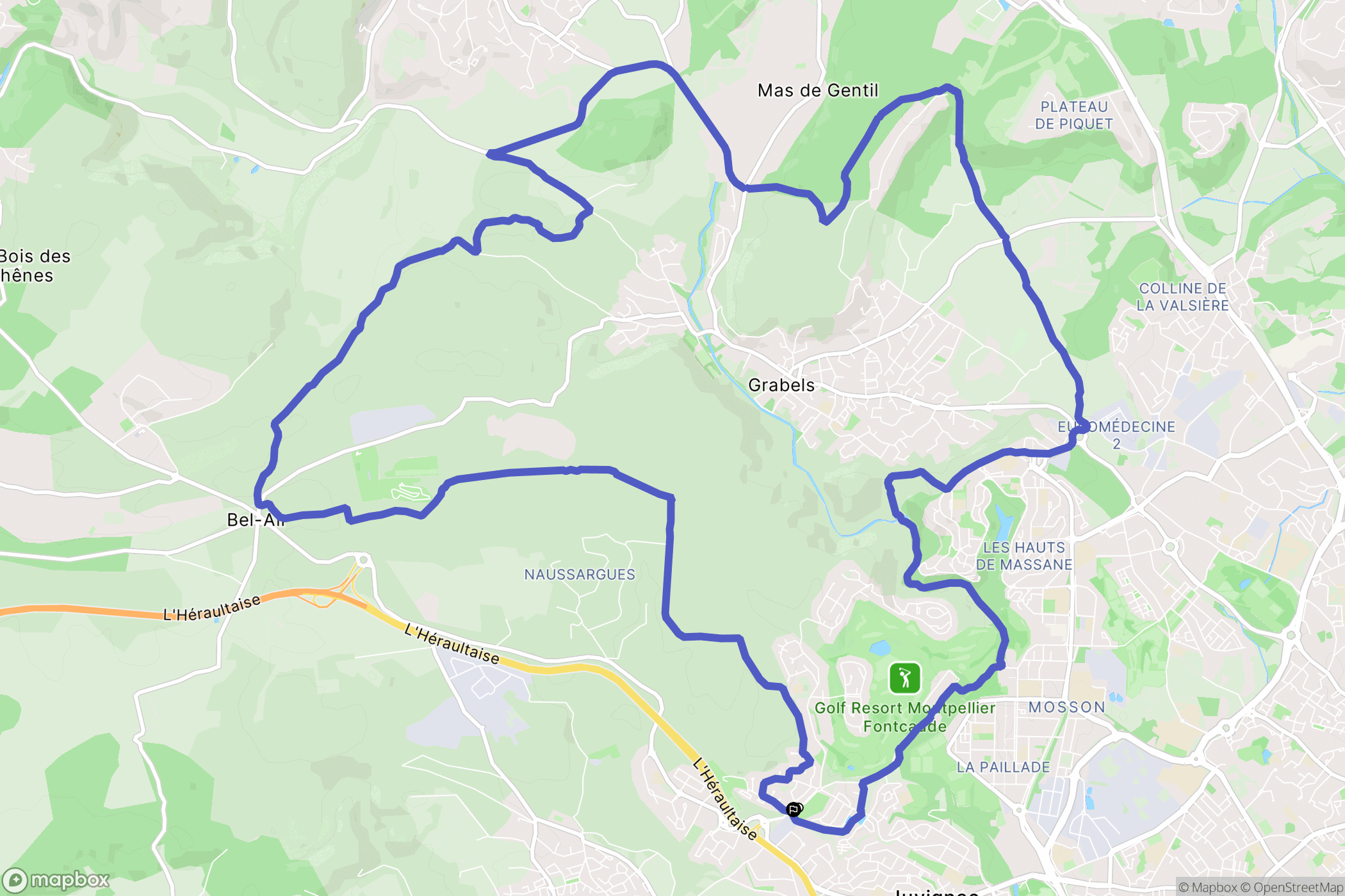 Juvignac : carte du parcours de randonnée - France