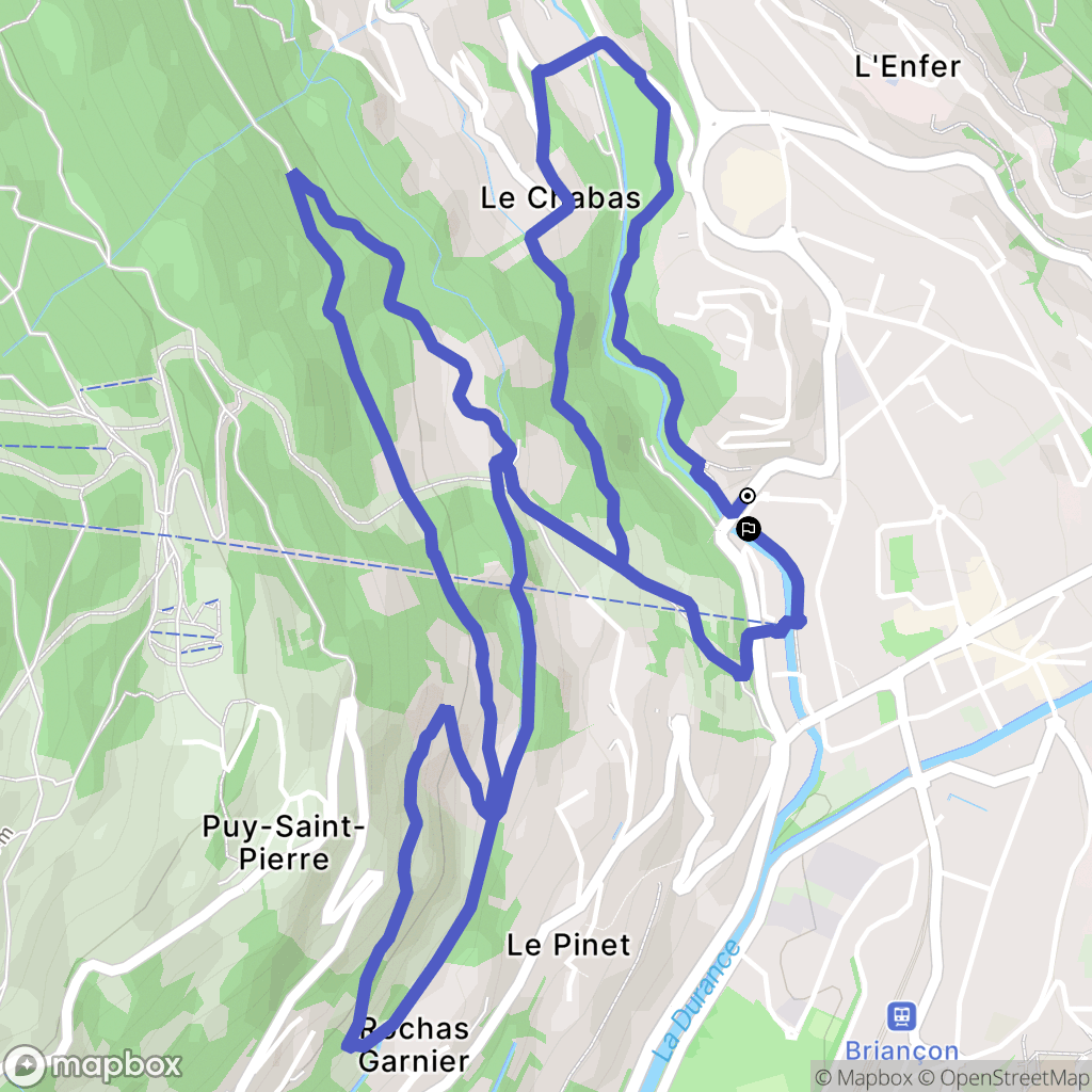 Briançon : carte du parcours de randonnée - France