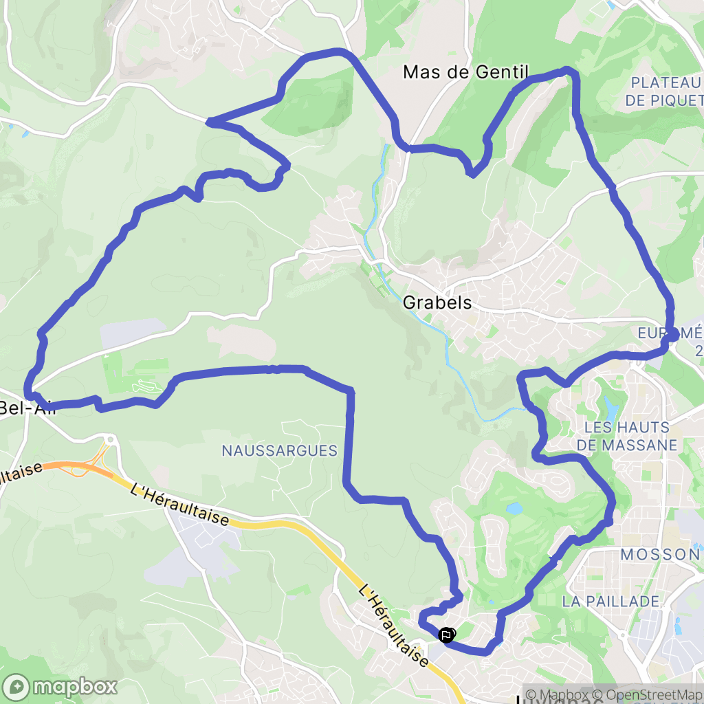 Juvignac : carte du parcours de randonnée - France