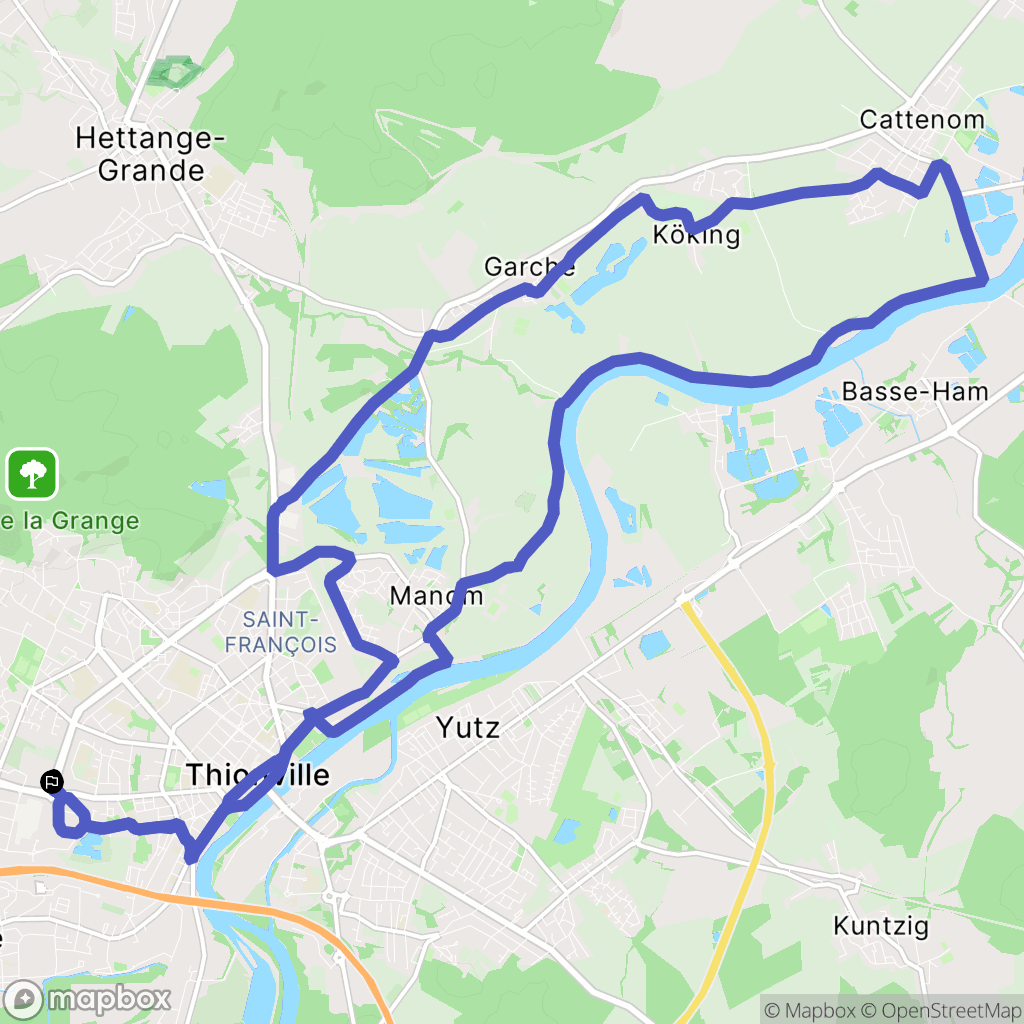 Thionville : carte du parcours de randonnée - France