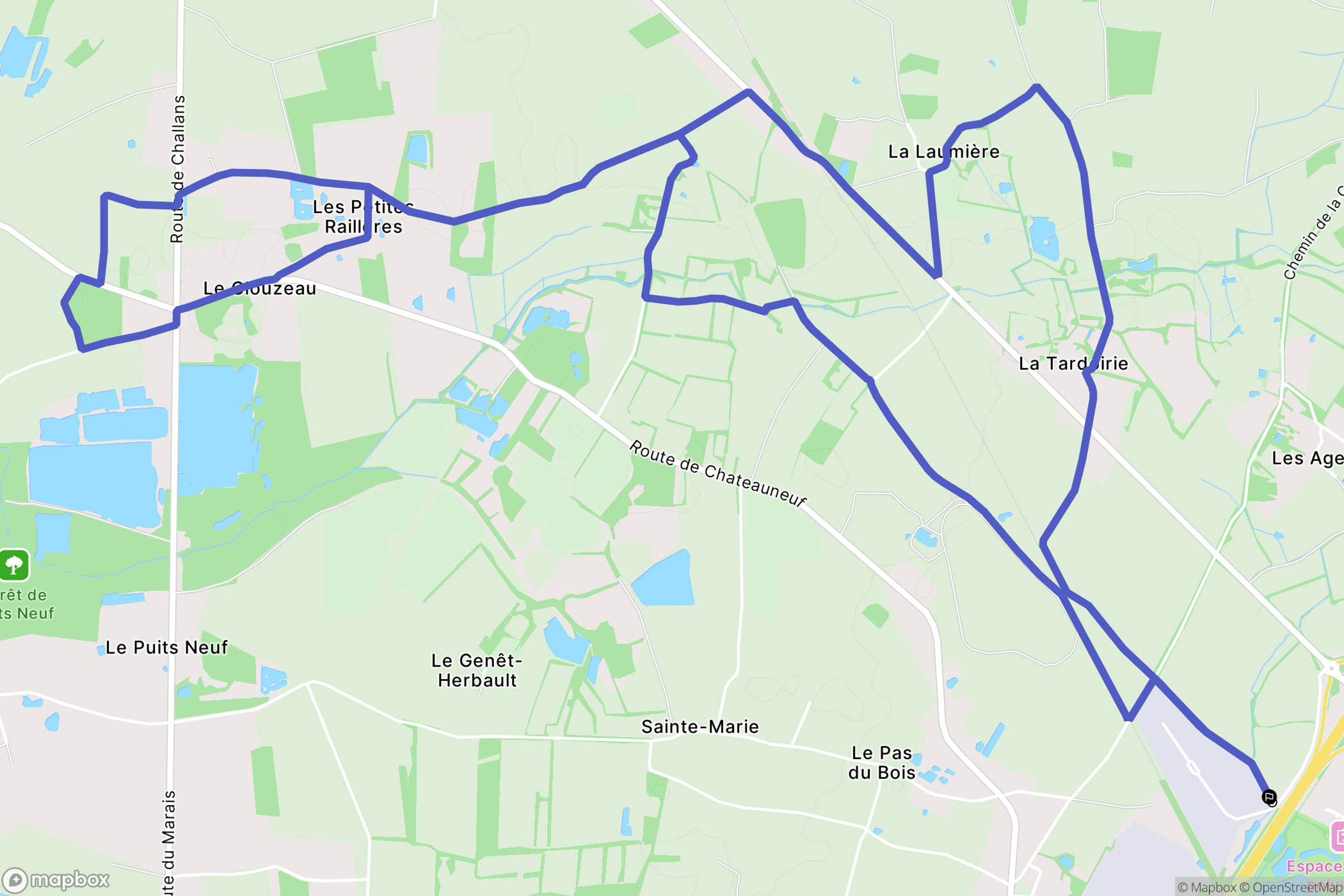 La Garnache : carte du parcours de randonnée - France