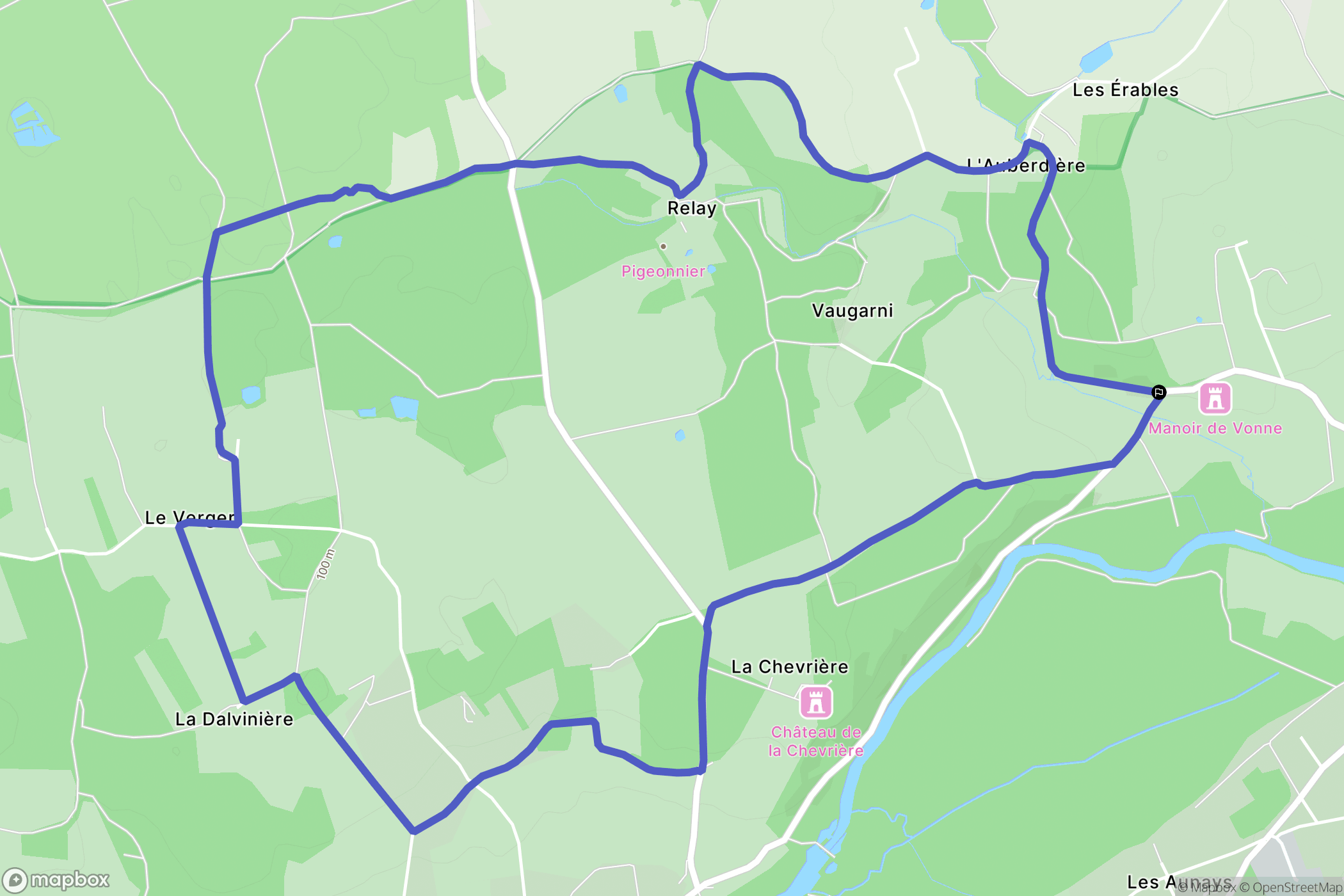 Pont-de-Ruan : carte du parcours de randonnée - France