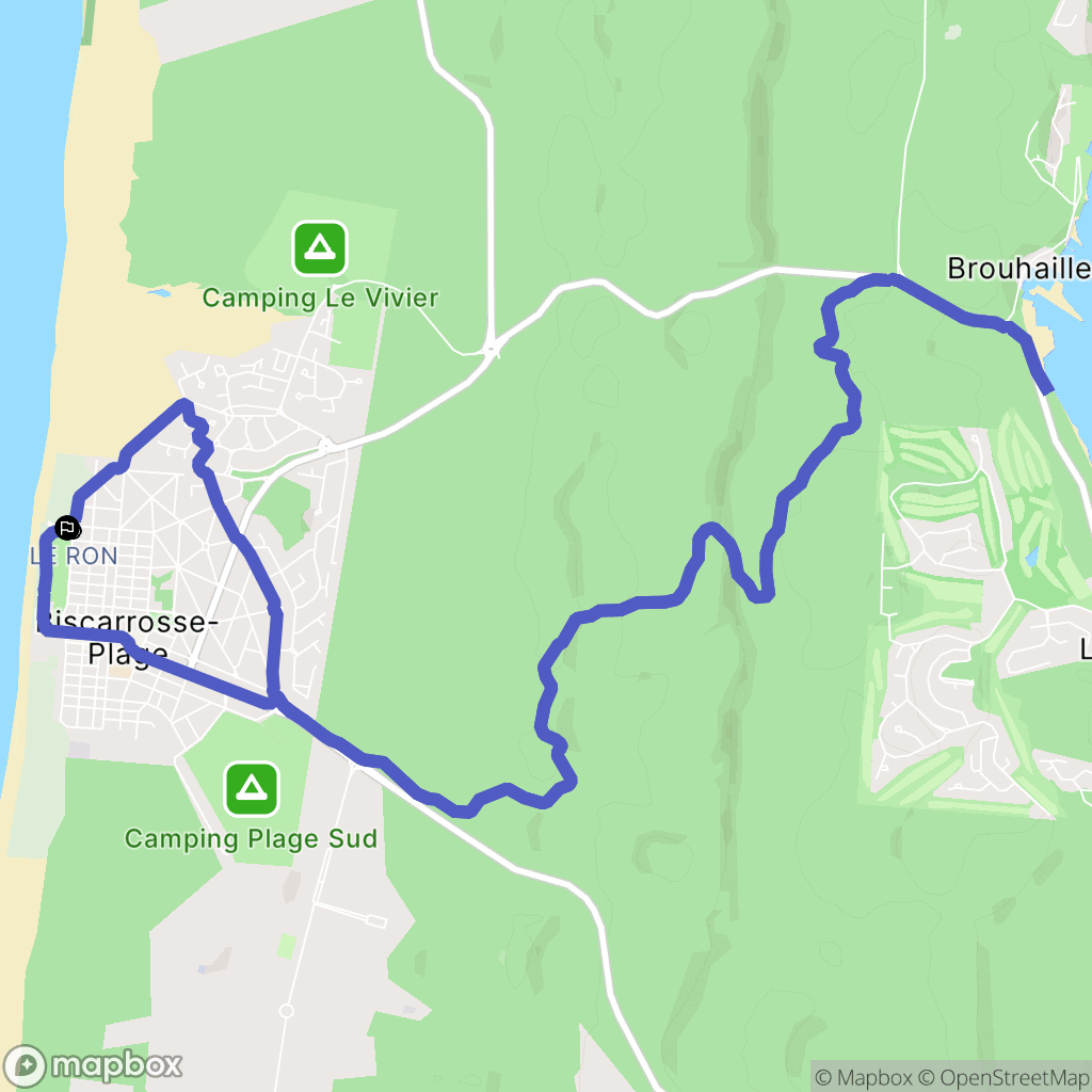 Biscarrosse : carte du parcours de randonnée - France