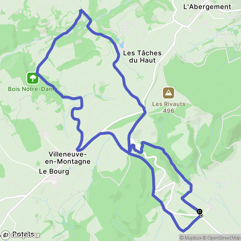 Sainte-Hélène : carte du parcours de randonnée - France