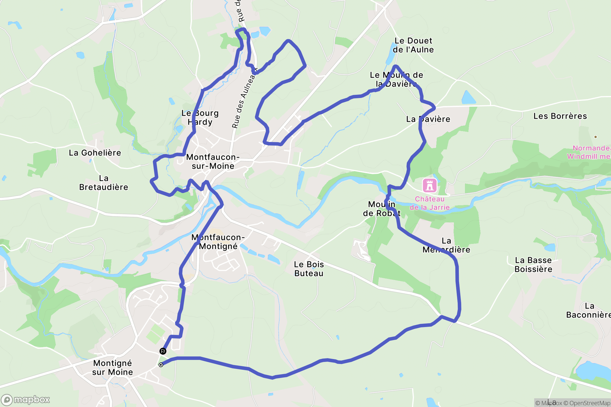 Sèvremoine : carte du parcours de randonnée - France