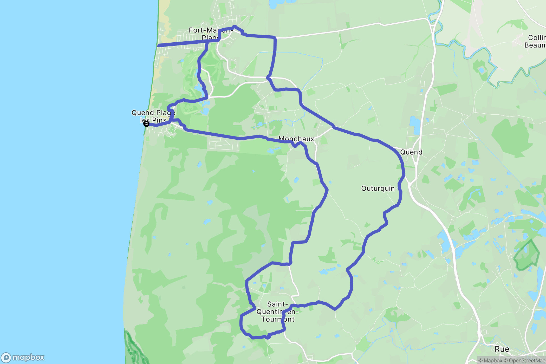 Fort Mahon Plage : carte du parcours de randonnée - France