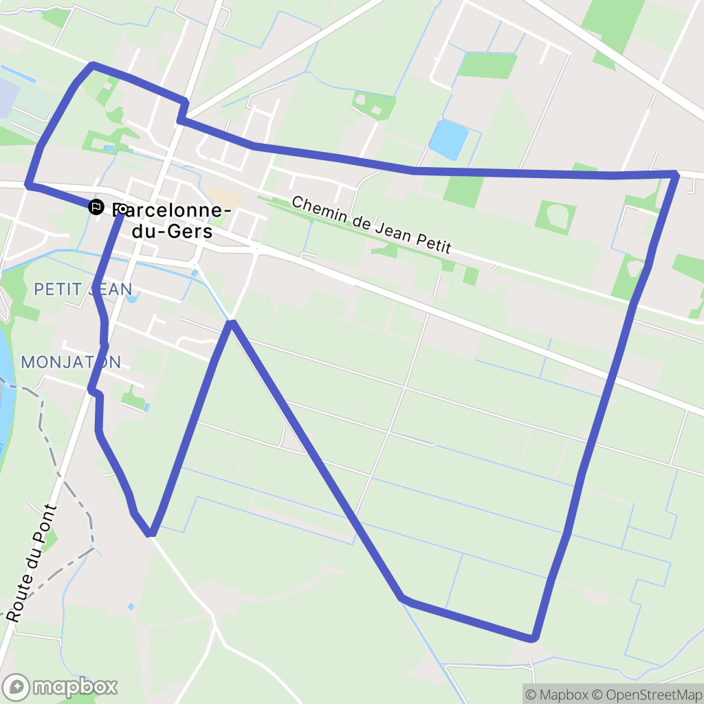Barcelonne-du-Gers : carte du parcours de randonnée - France