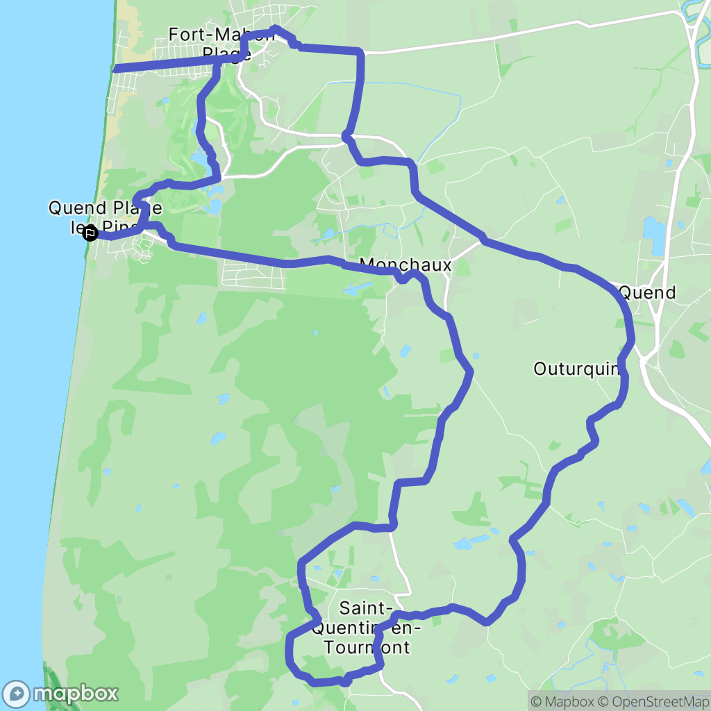 Fort Mahon Plage : carte du parcours de randonnée - France