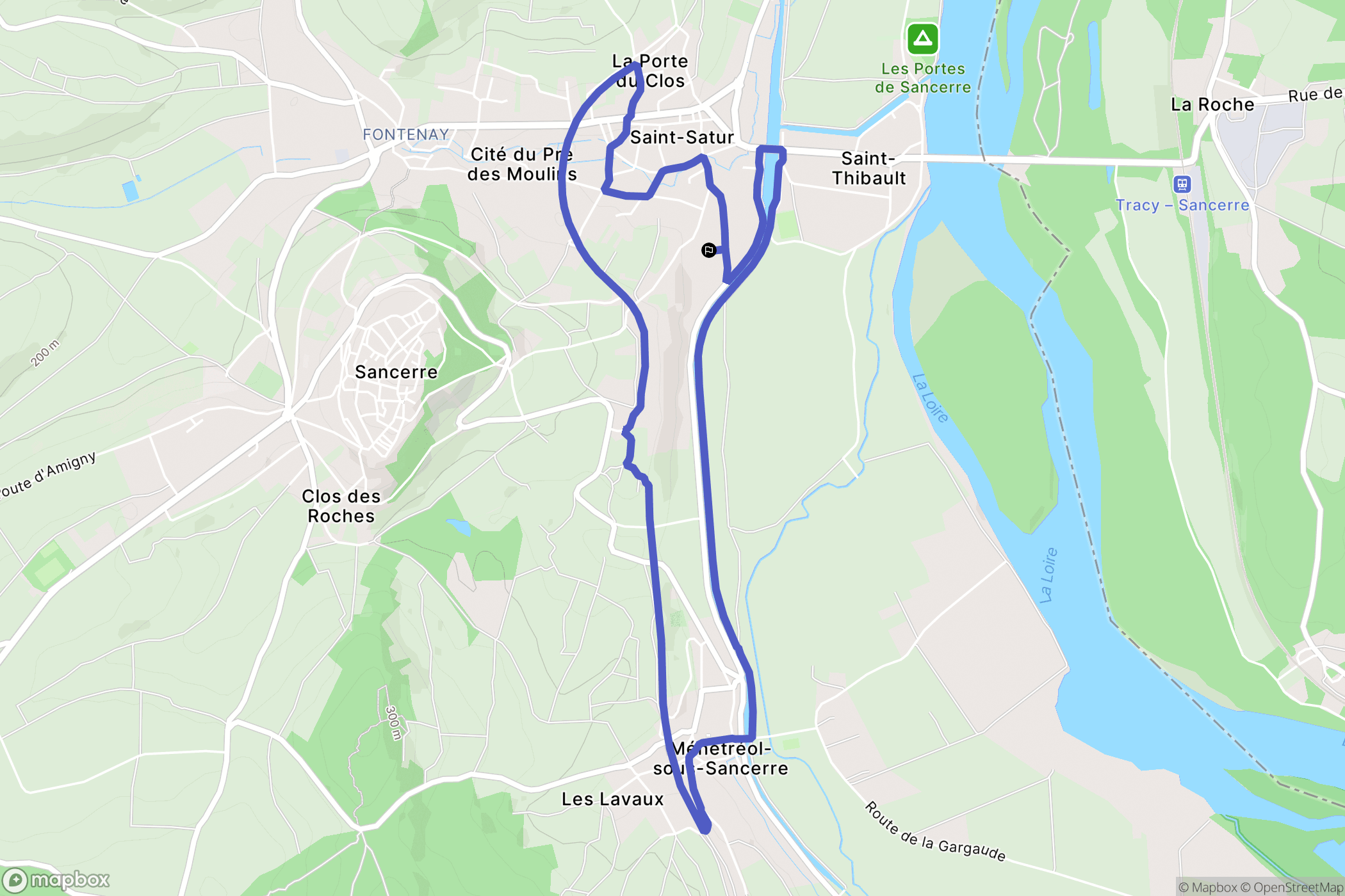 Saint-Satur : carte du parcours de randonnée - France
