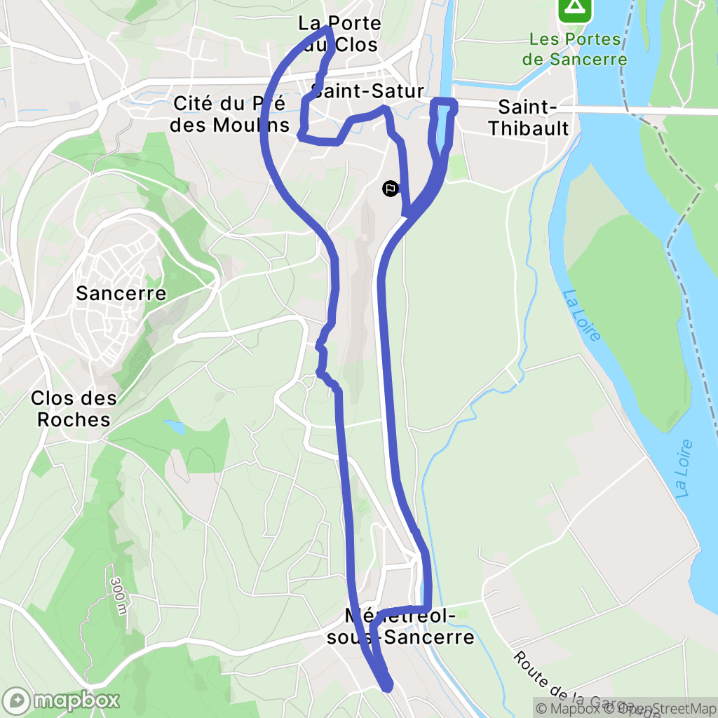 Saint-Satur : carte du parcours de randonnée - France