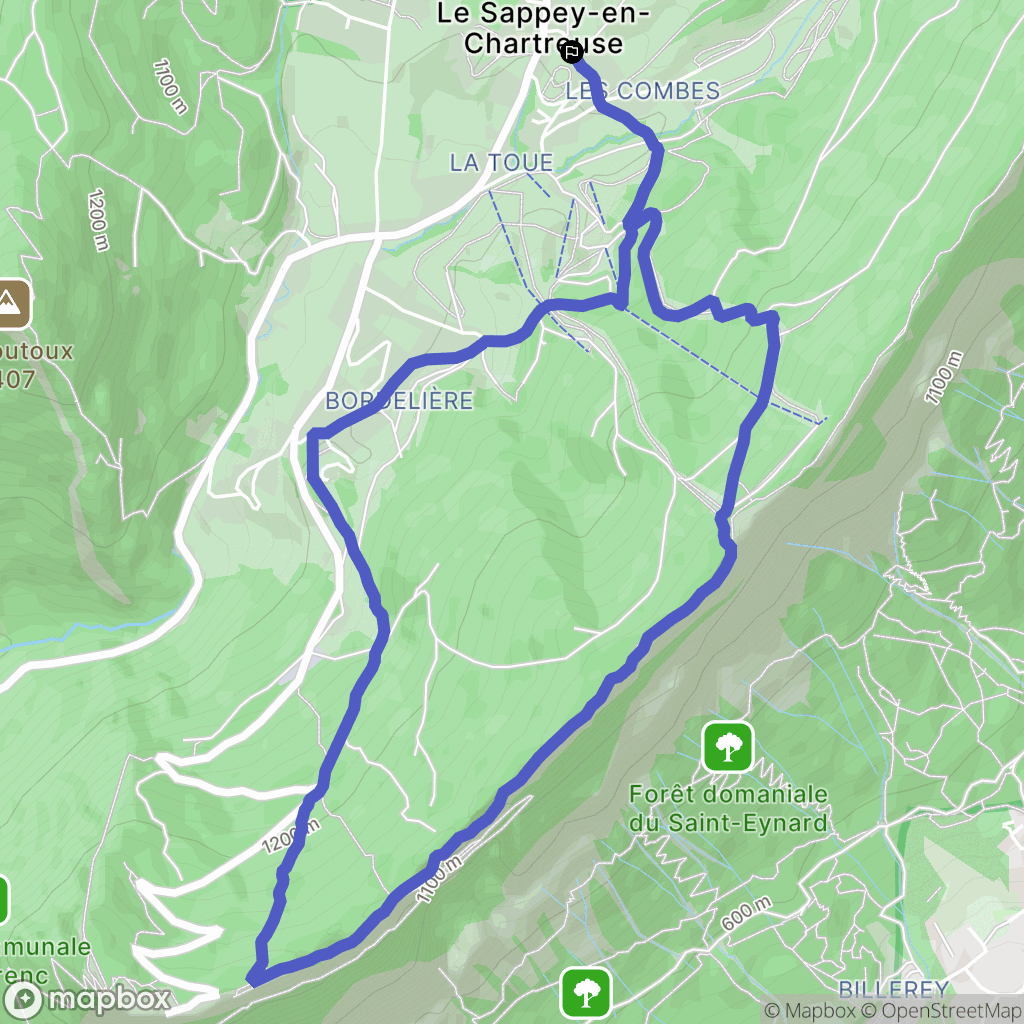 Le Sappey-en-Chartreuse : carte du parcours de randonnée - France