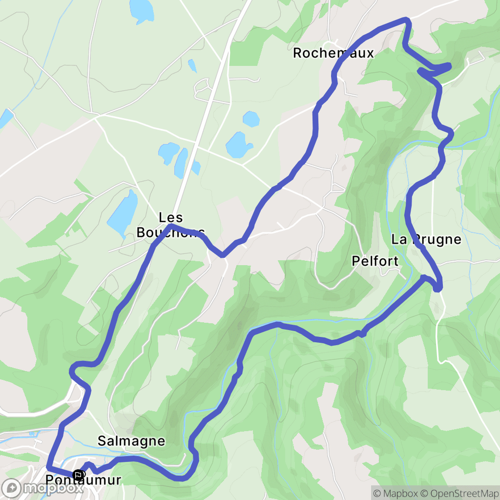 Pontaumur : carte du parcours de randonnée - France