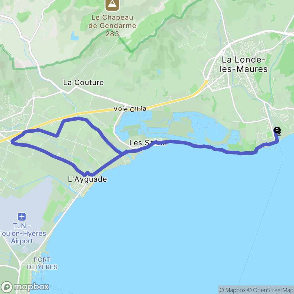 La Londe-les-Maures : carte du parcours de randonnée - France