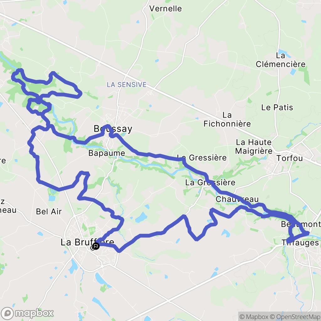 La Bruffière : carte du parcours de randonnée - France