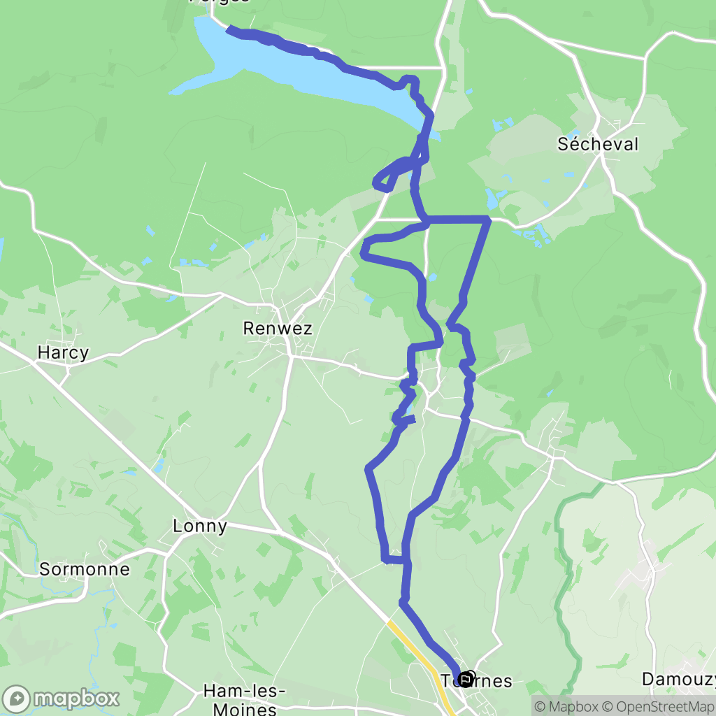 Tournes : carte du parcours de randonnée - France