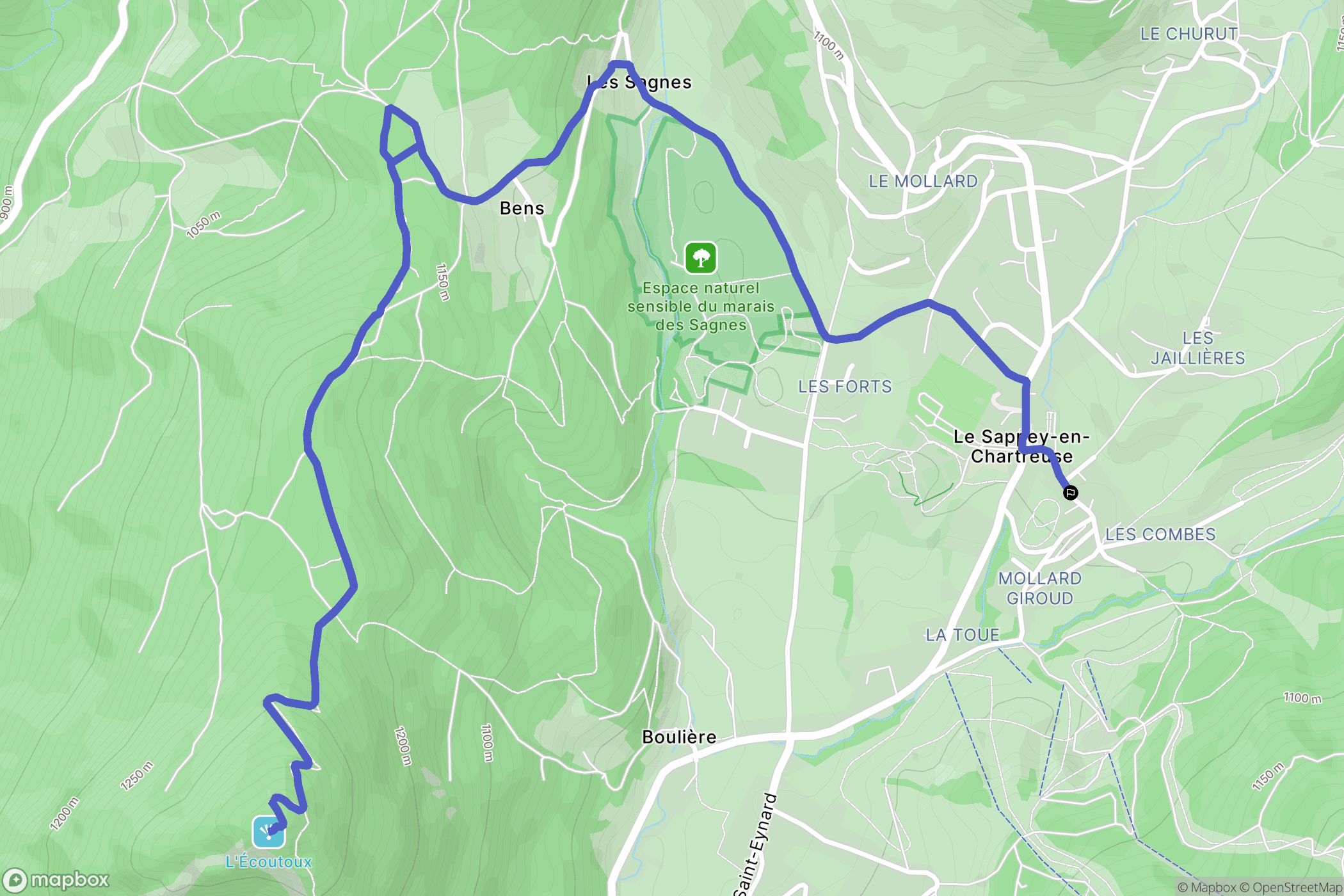 Le Sappey-en-Chartreuse: routekaart voor buitenactiviteiten - France
