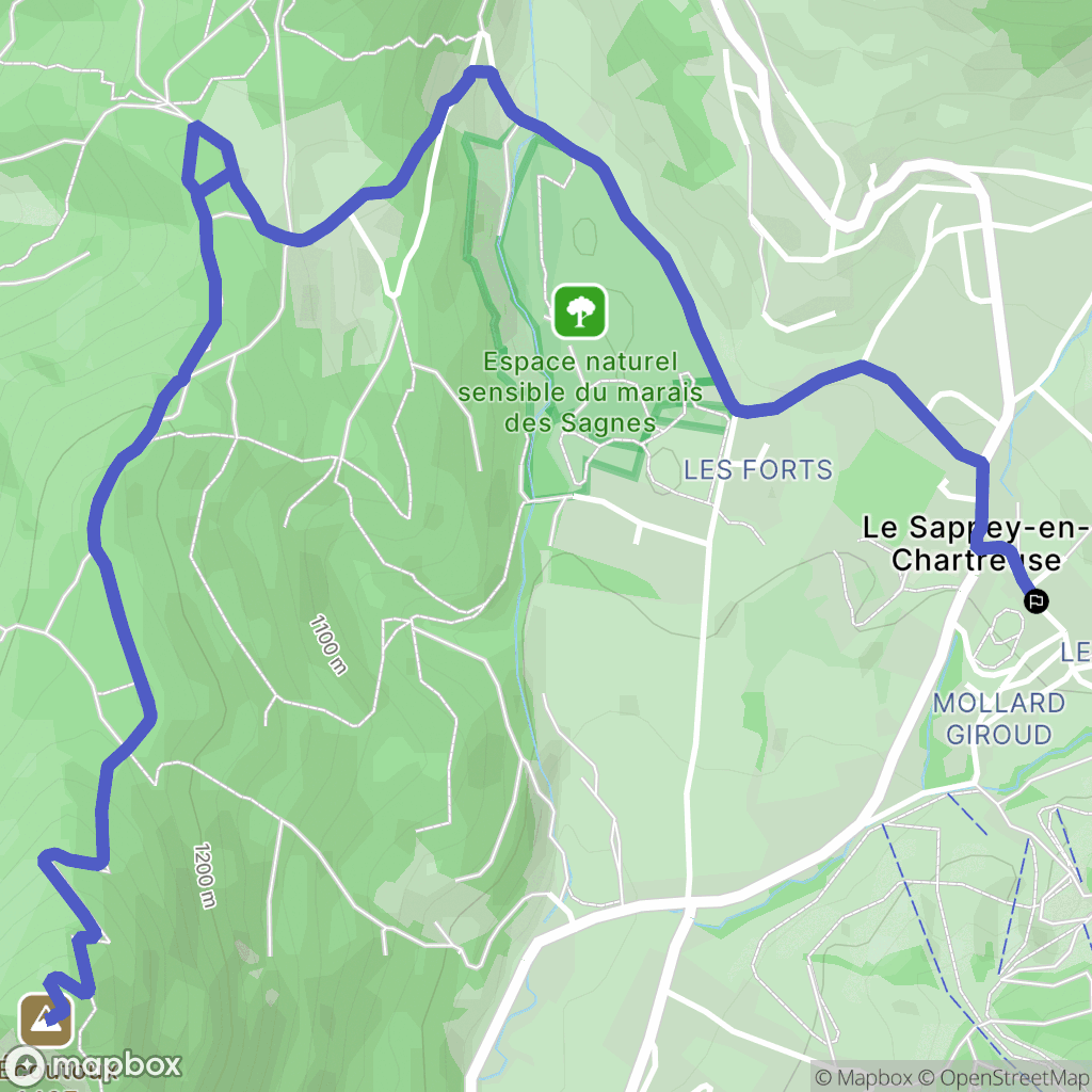 Le Sappey-en-Chartreuse: routekaart voor buitenactiviteiten - France