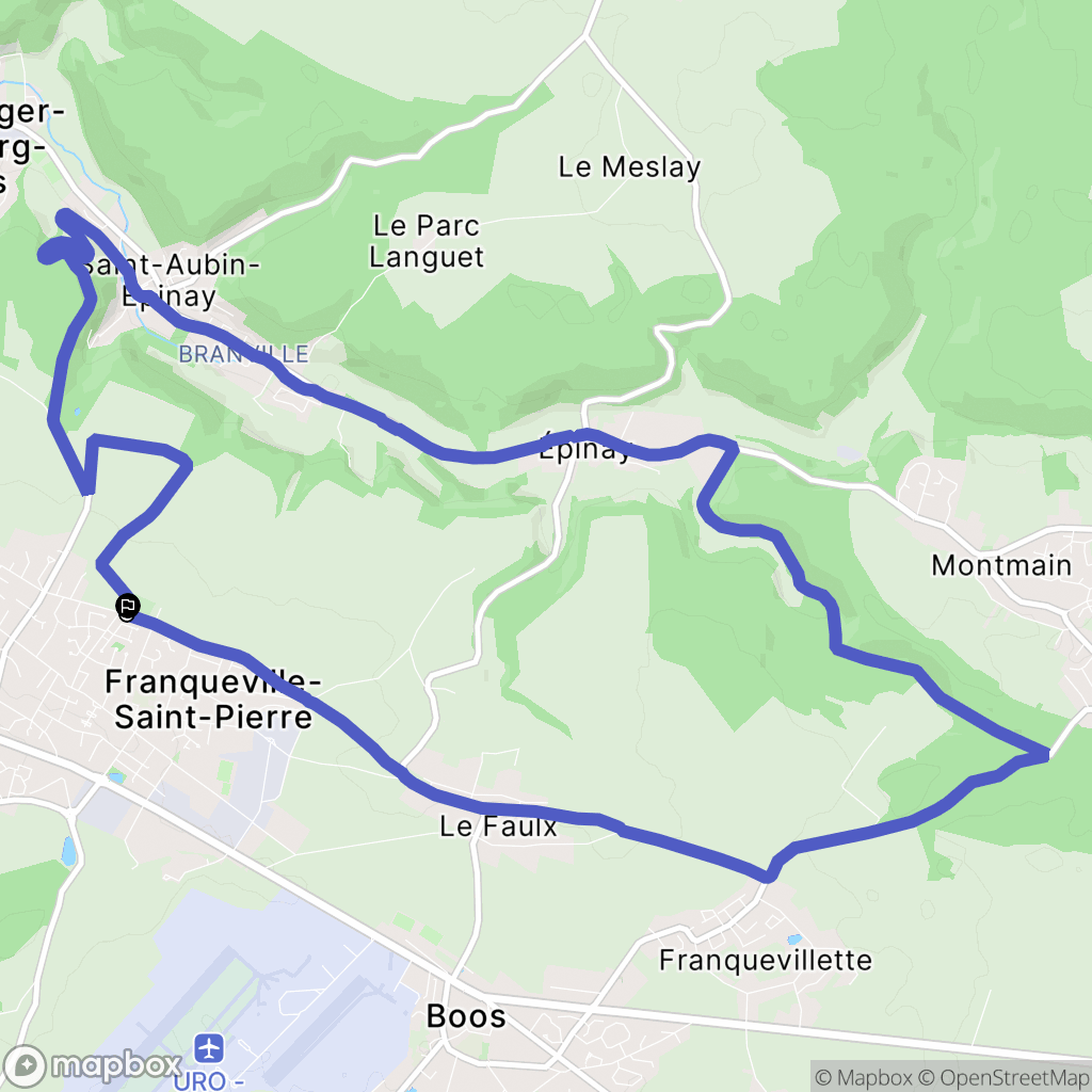 Franqueville-Saint-Pierre : carte du parcours de randonnée - France
