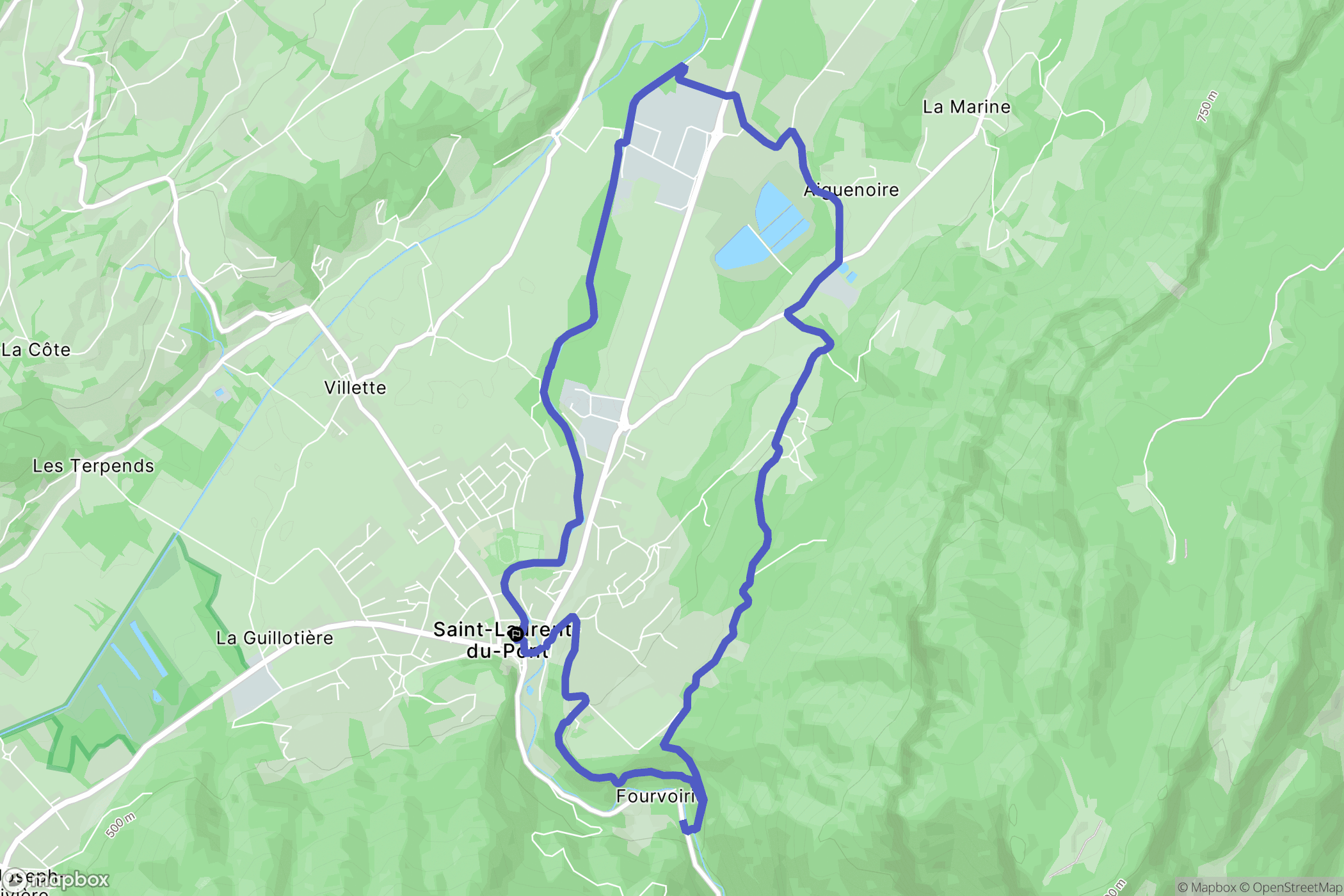 Saint-Laurent-du-Pont : carte du parcours de randonnée - France