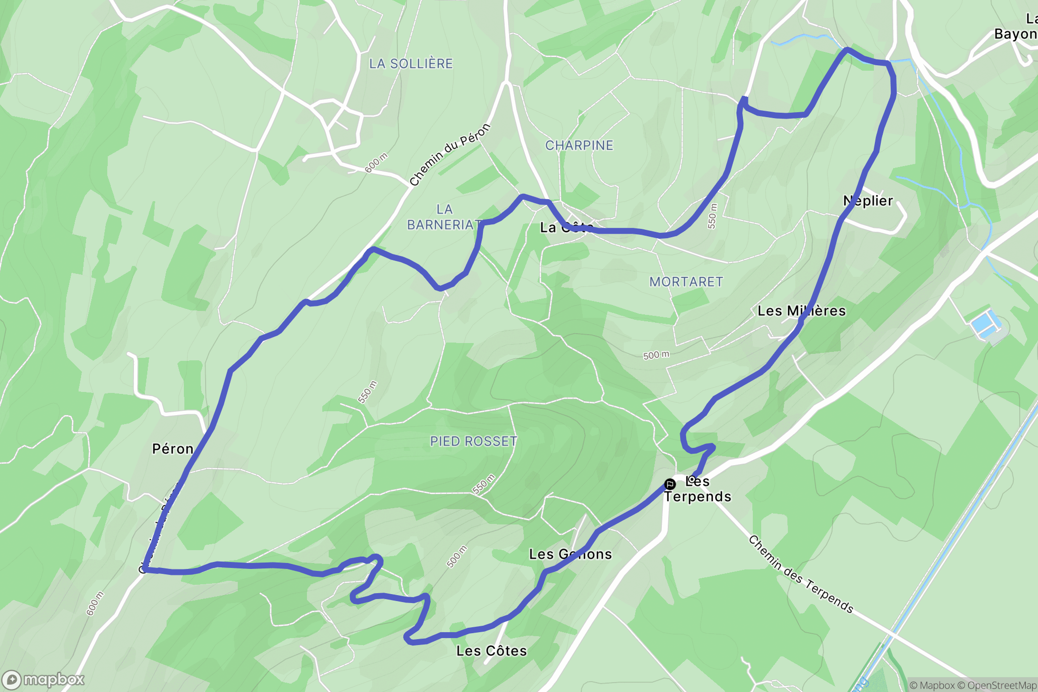 Saint-Laurent-du-Pont : carte du parcours de randonnée - France
