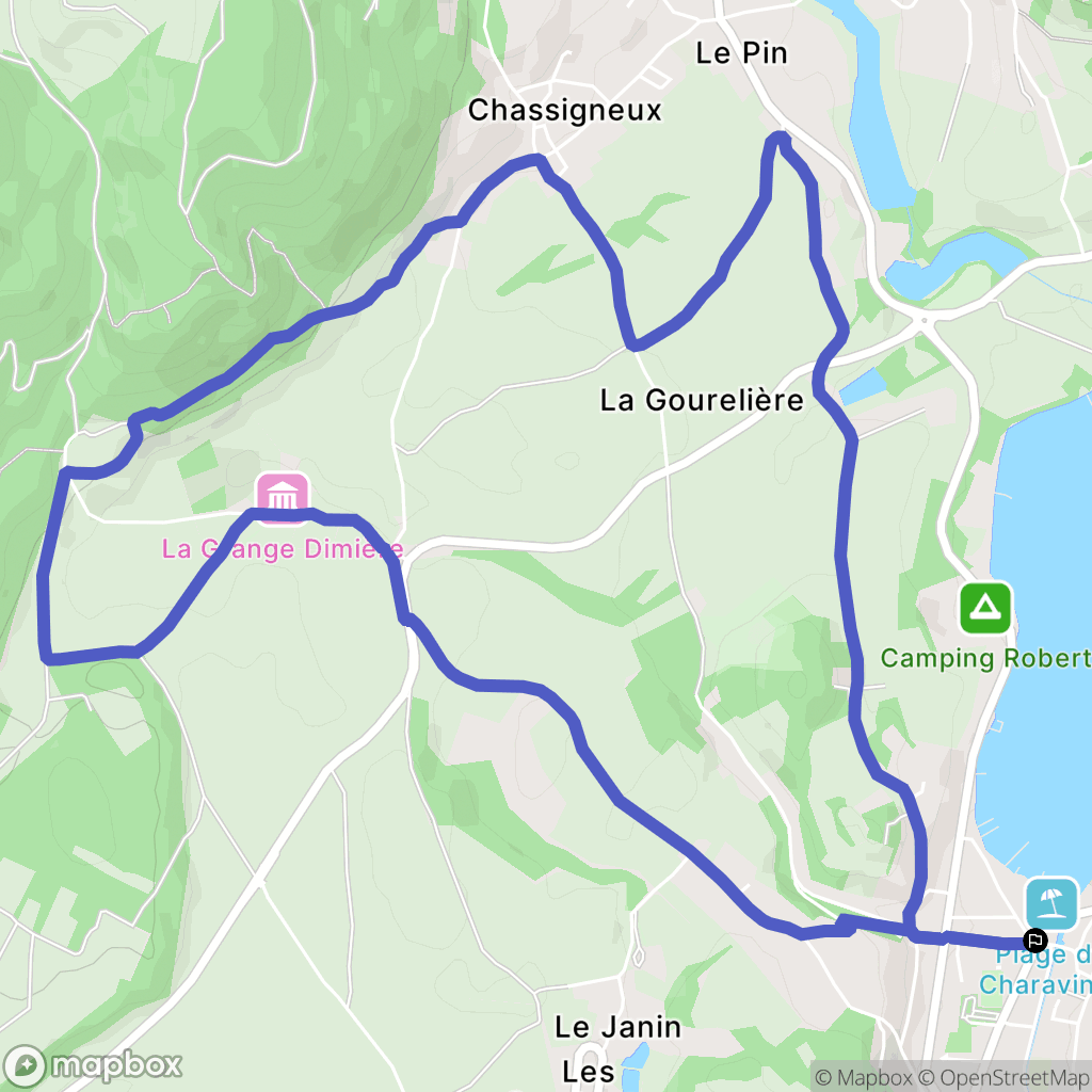 Charavines : carte du parcours de randonnée - France