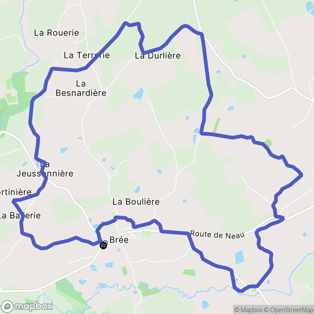 Brée : carte du parcours de randonnée - France