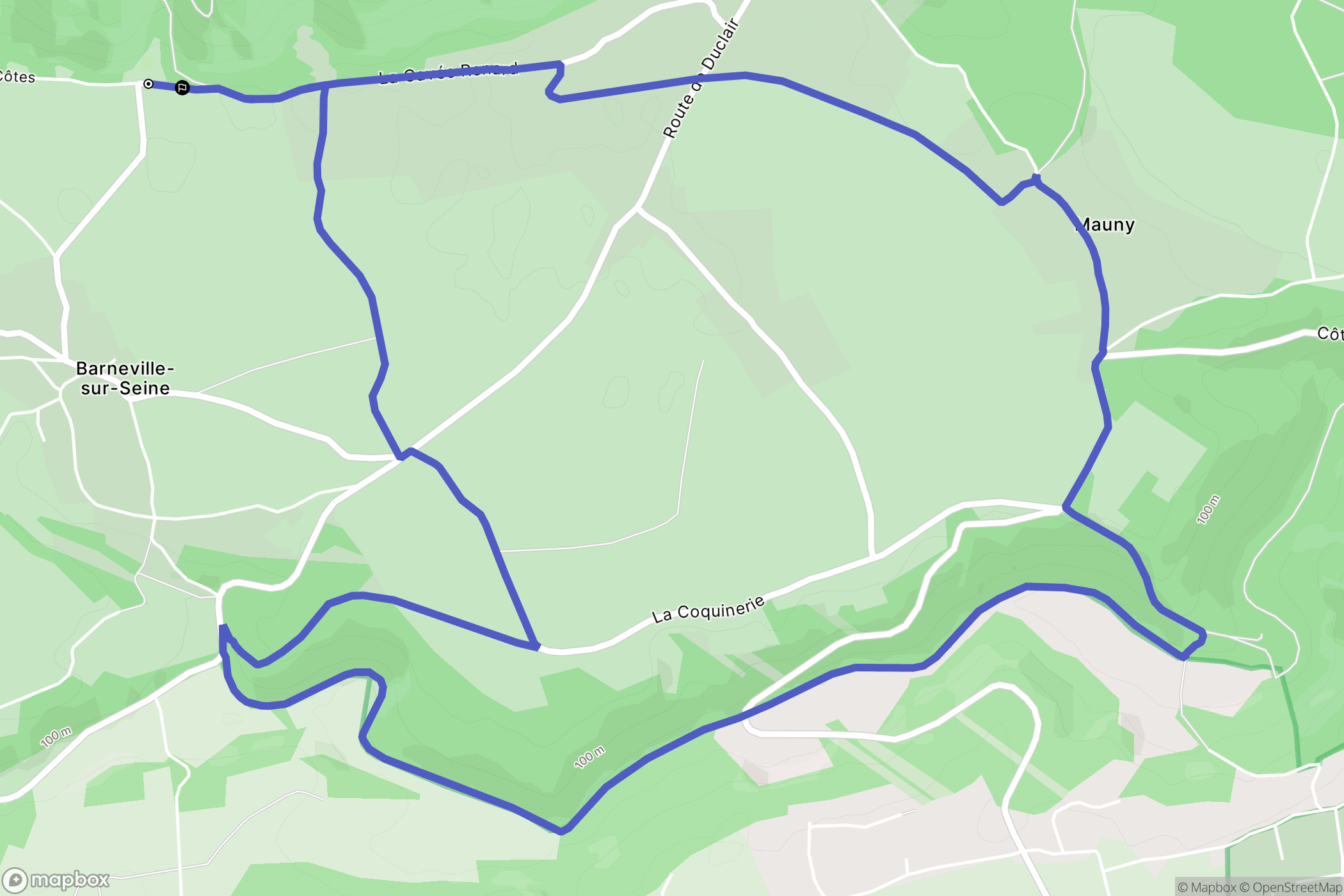 Barneville-sur-Seine : carte du parcours de randonnée - France