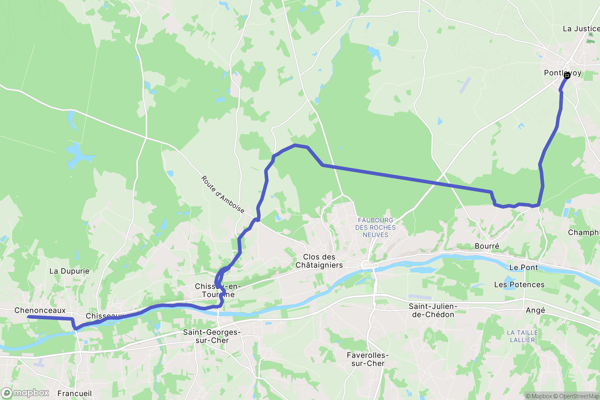 Pontlevoy : carte du parcours de randonnée - France